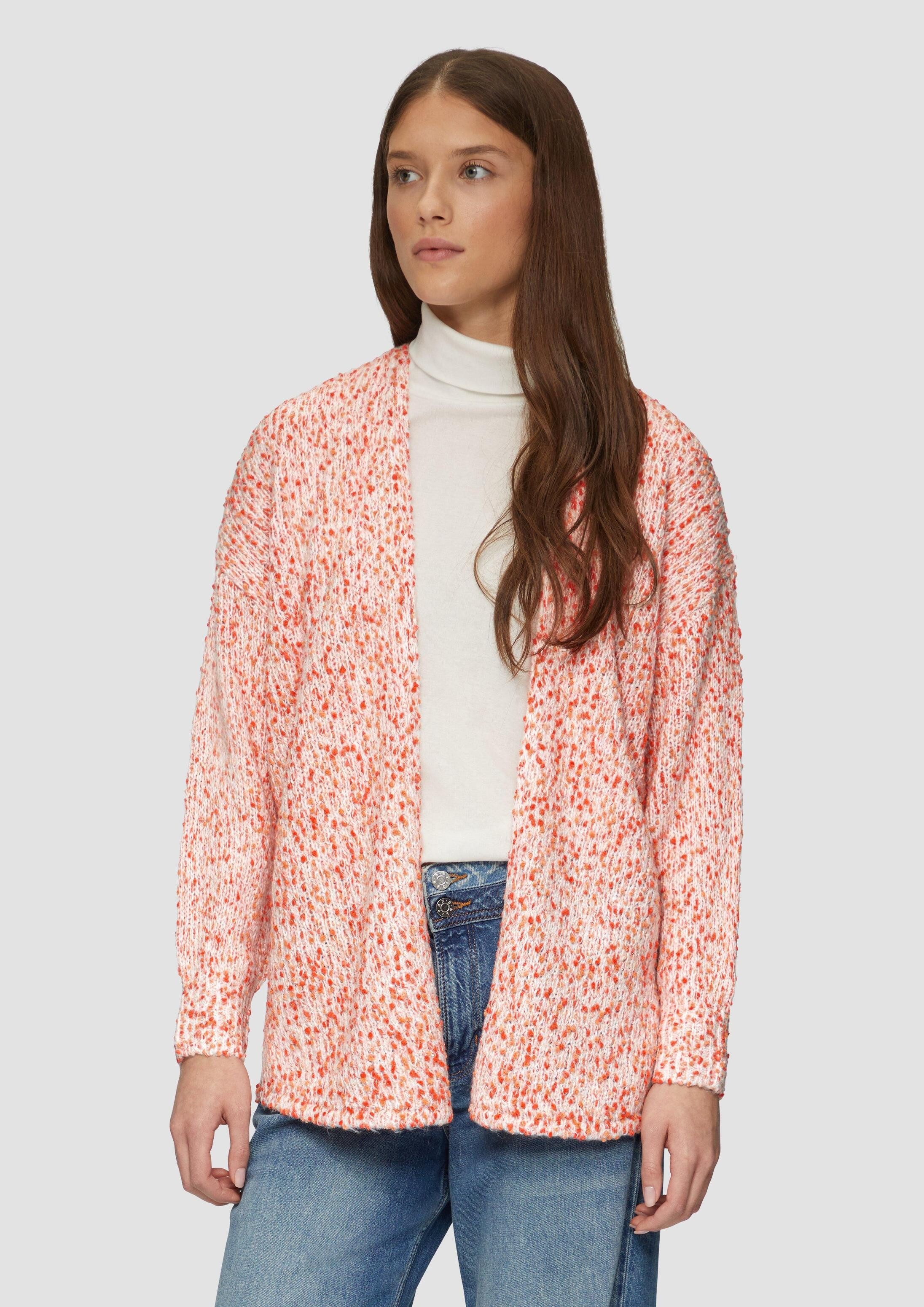 s.Oliver Cardigan Strickjacke Melierter Cardigan mit weiten Ärmeln im Relaxed Fit