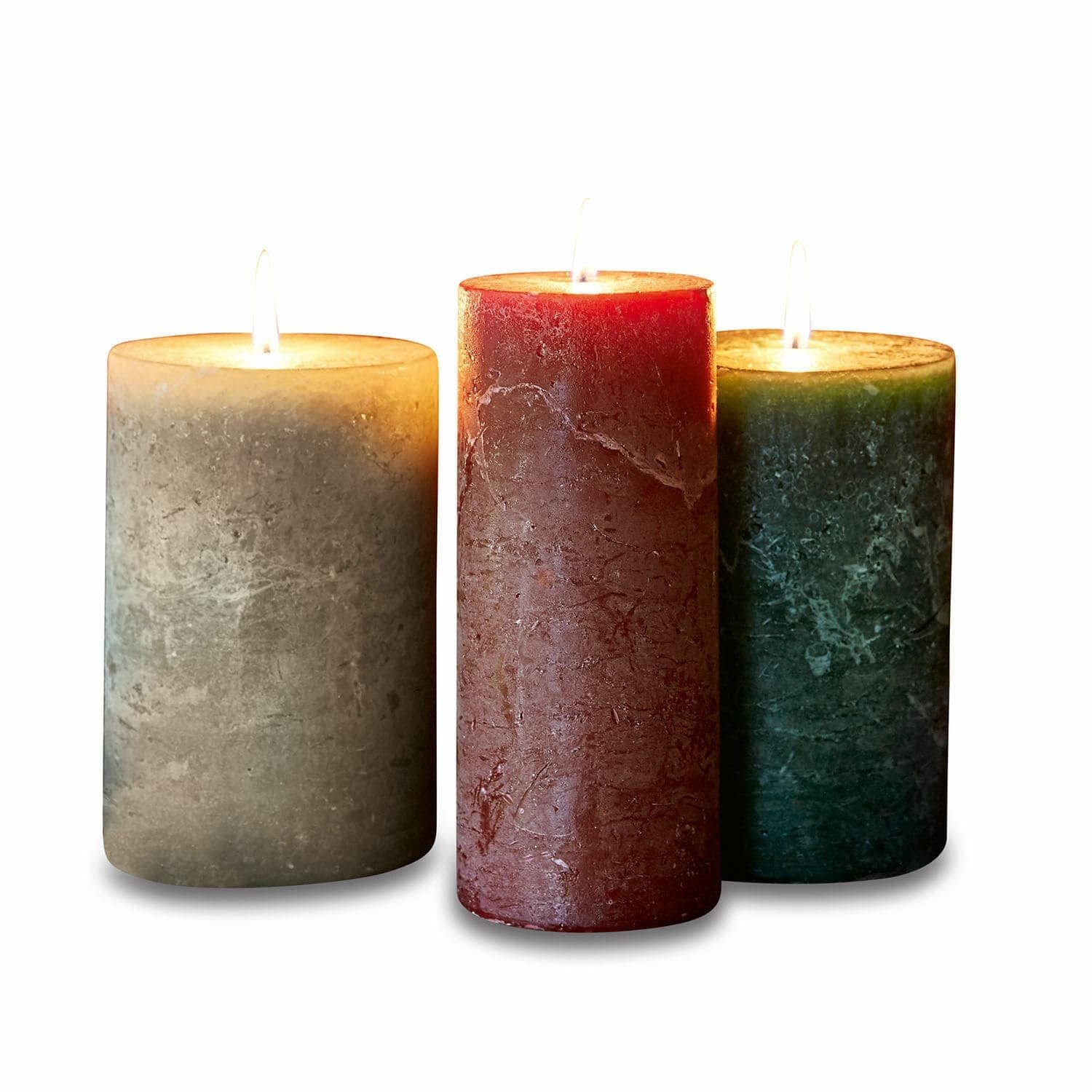 Mirabeau Stumpenkerze Kerze 3er Set Salis bunt (3er Set, 3er Set), none
