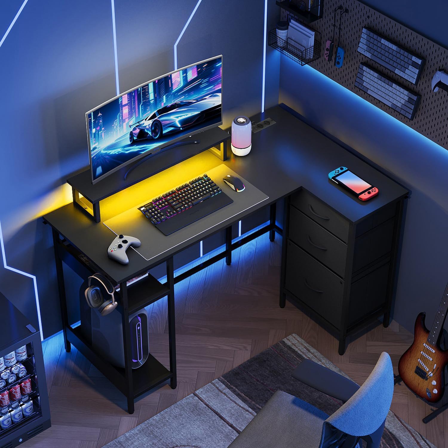 DEVAISE Computertisch Gamingtisch 111/120/140 x 80 cm Computertisch, L-förm günstig online kaufen