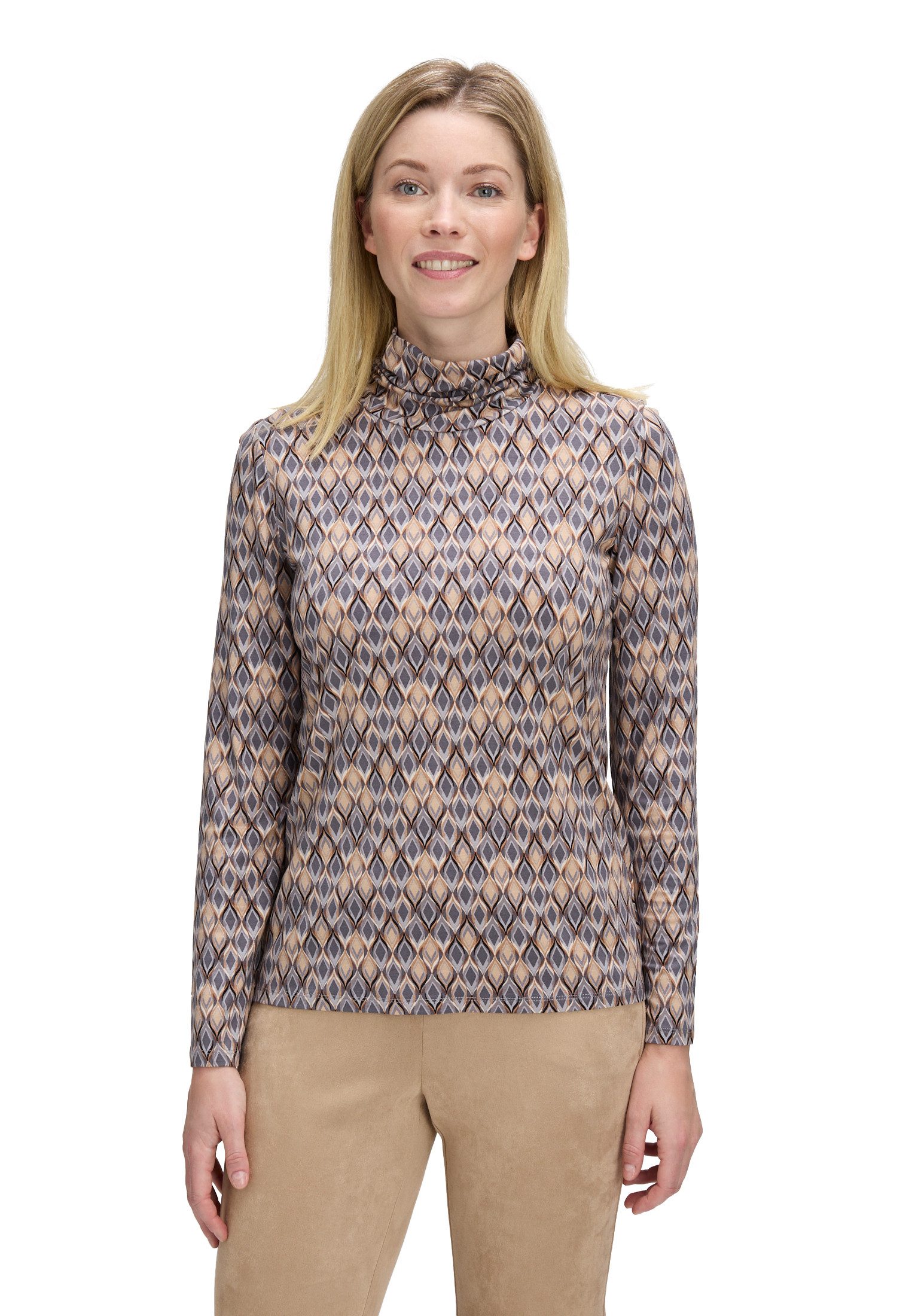 Kurzarmshirt Damen mit Stehkragen