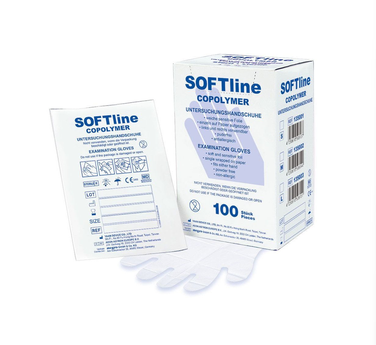 Einweghandschuhe SOFT line Copolymer Handschuhe Gr. S/M/L 100 Stk.