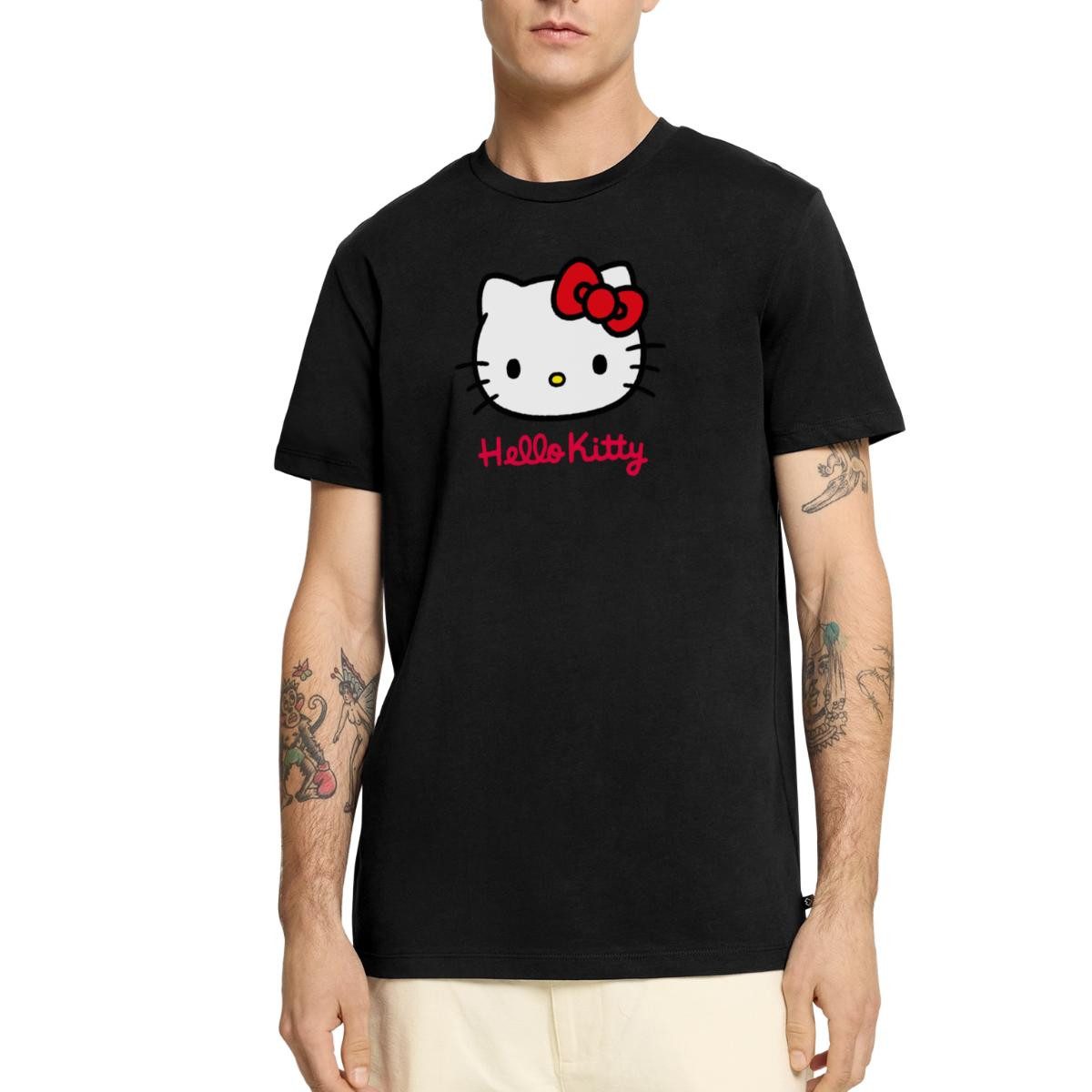 Spreadshirt T-Shirt Hello Kitty Klassisch Mit Schriftzug Männer Premium T-Shirt (1-tlg)