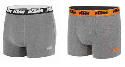 KTM Boxershorts Men Hüft-Shorts Basic Unterhose Outdoorsport (2er-Pack) mit Logo auf dem Taillenbund