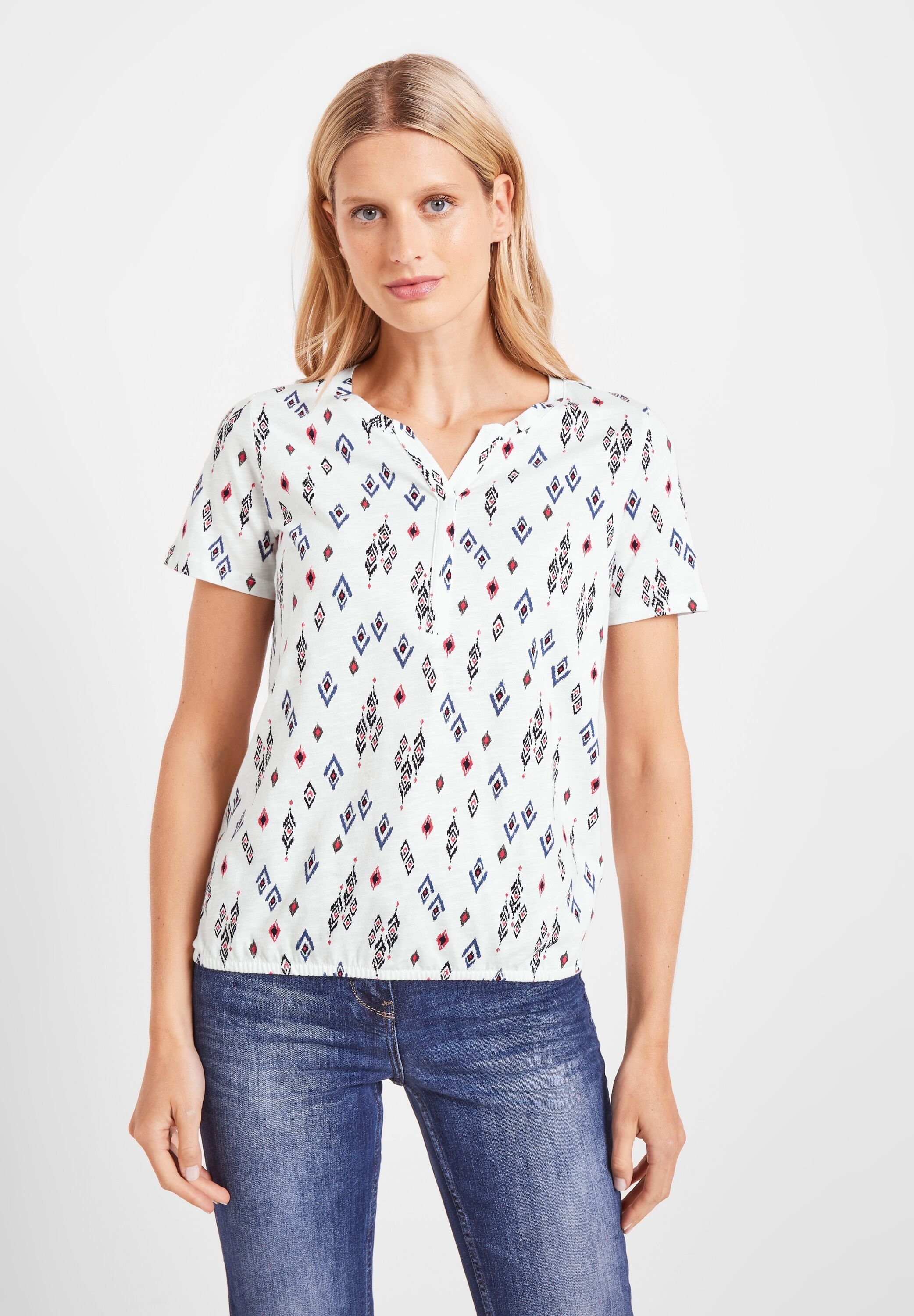 Baumwolle white vanilla reiner T-Shirt Cecil aus