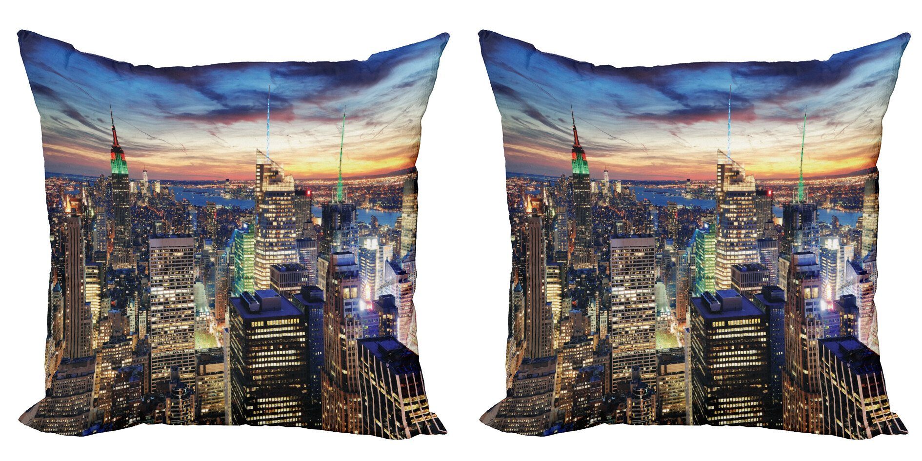 Kissenbezüge Modern Accent Doppelseitiger Digitaldruck, Abakuhaus (2 Stück), Landschaft Städtische Skyline von New York City