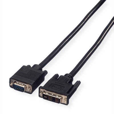 VALUE »DVI-VGA Kabel, DVI (12+5) ST - VGA ST« Audio- & Video-Kabel, HD D-Sub 15-polig (HD-15), VGA Männlich (Stecker), DVI-A 12+5 Männlich (Stecker) (200.0 cm)