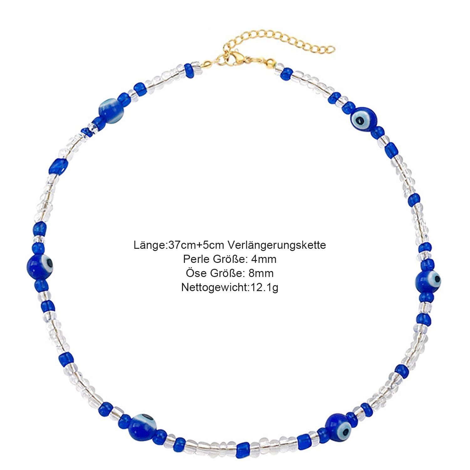 18K Halskette Frauen, Halskette für vergoldet Layered Edelstahl Süßwasserperlen NK8032 MAGICSHE aus Perlenkette