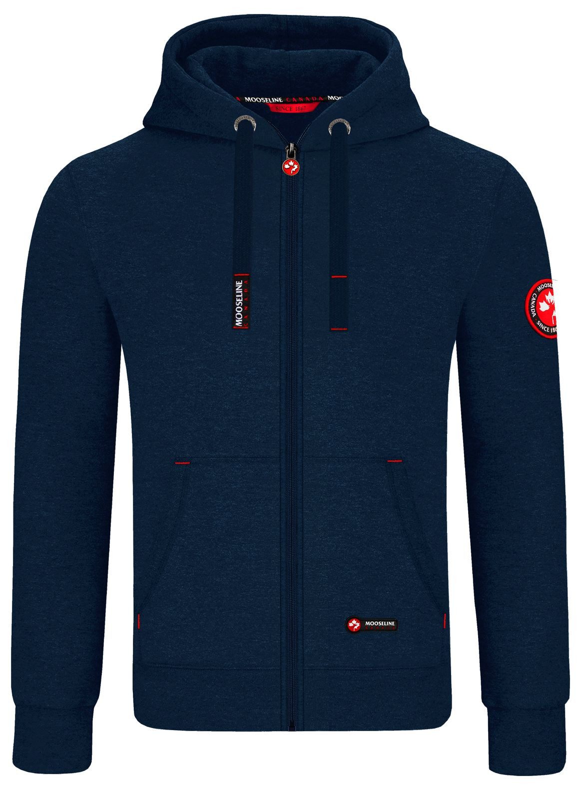 MOOSELINE Sweatjacke Herren Navy - rotes günstig online kaufen