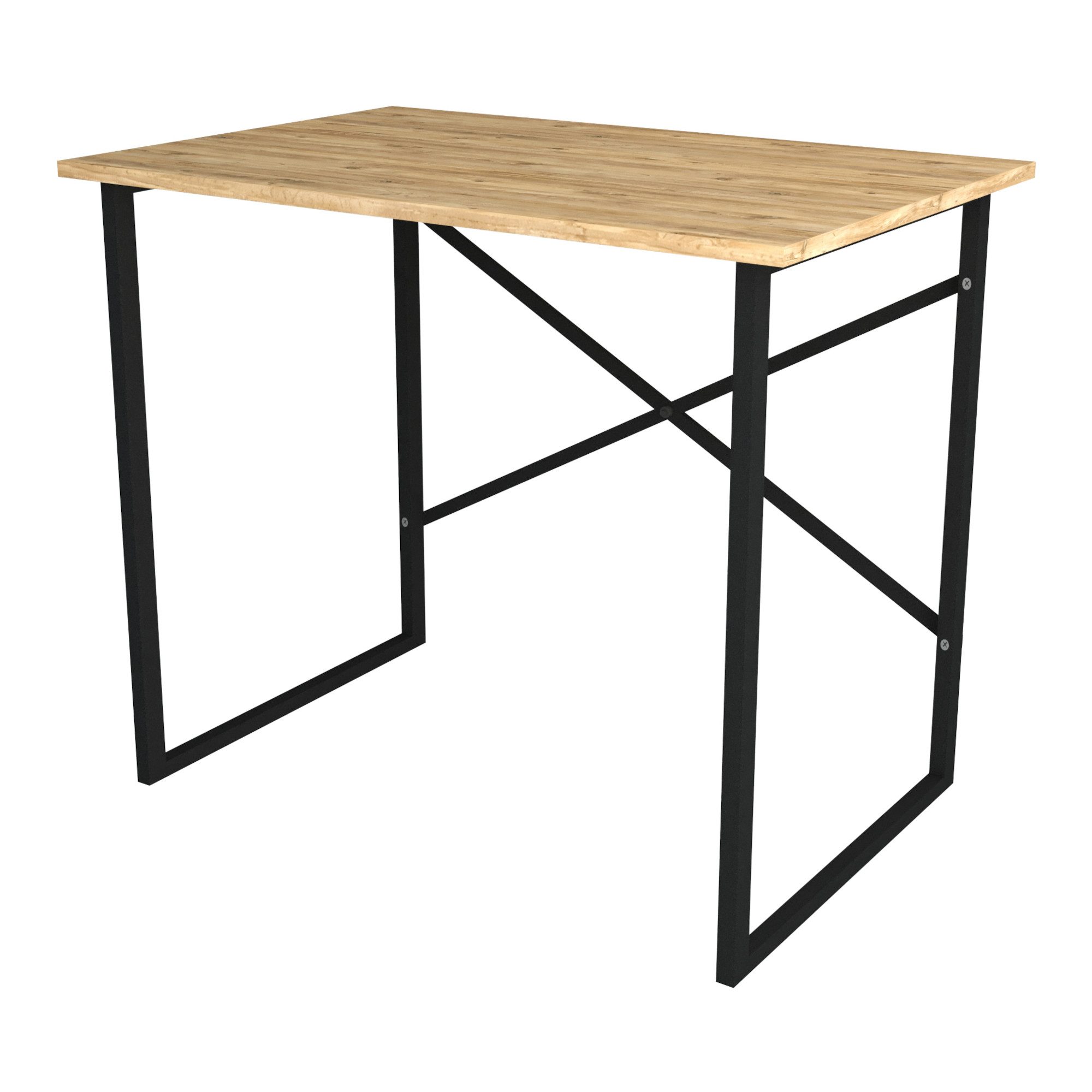 en.casa Schreibtisch, »Tjeldsund« Computertisch 74x90x60cm Eiche günstig online kaufen