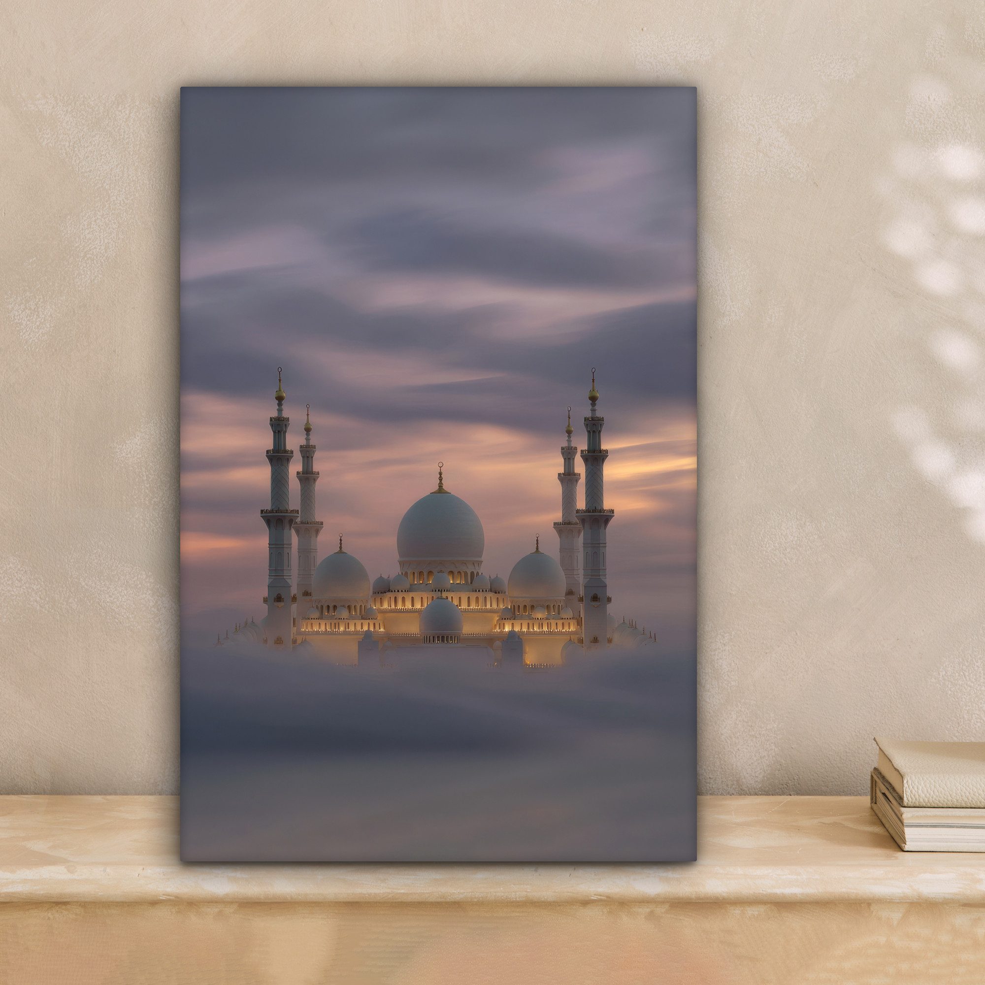 OneMillionCanvasses® Leinwandbild Sonnenuntergang - Moschee - Wolken - Isla günstig online kaufen