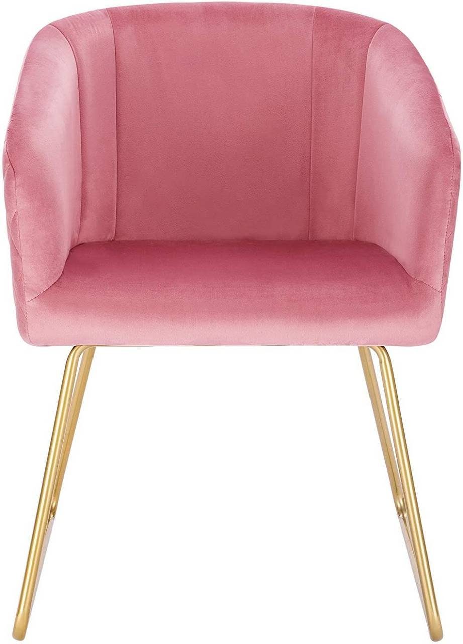 Woltu Polsterstuhl Sessel Rosa (2 St), Esszimmerstühle Wohnzimmerstuhl Küchenstuhl