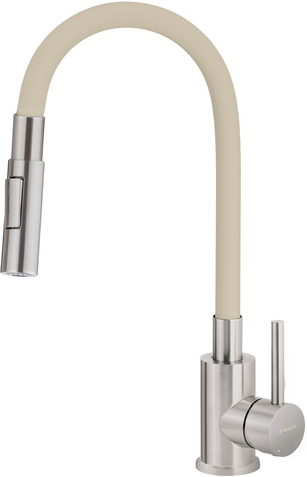 Deante Küchenarmatur Küchenarmatur Beige Einhebelmischer mit flexiblem Auslauf und Brause (Komplett-Set)