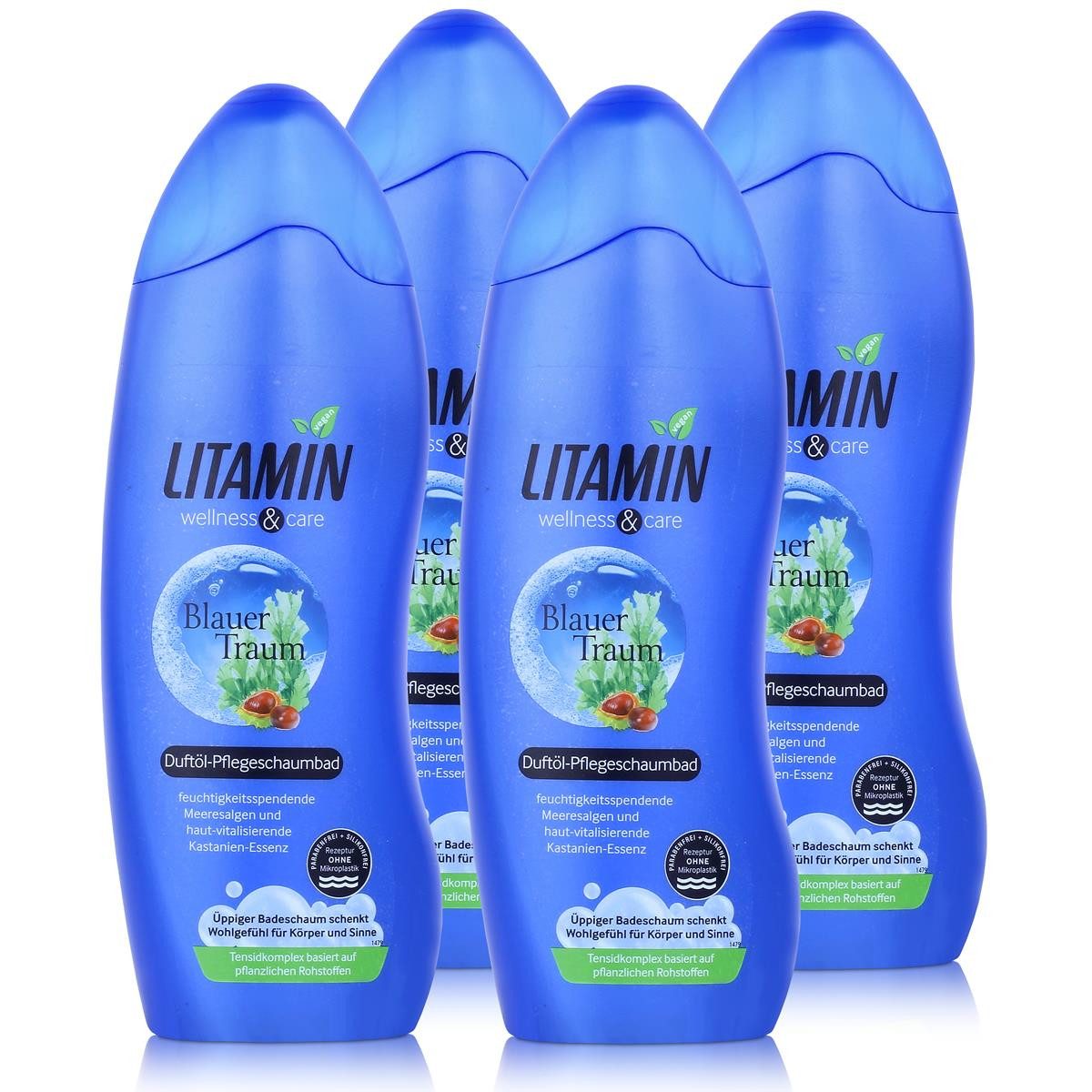 Badeschaum LITAMIN Duftöl-Pflegeschaumbad Blauer Traum 750ml Wellnes & Care (4er