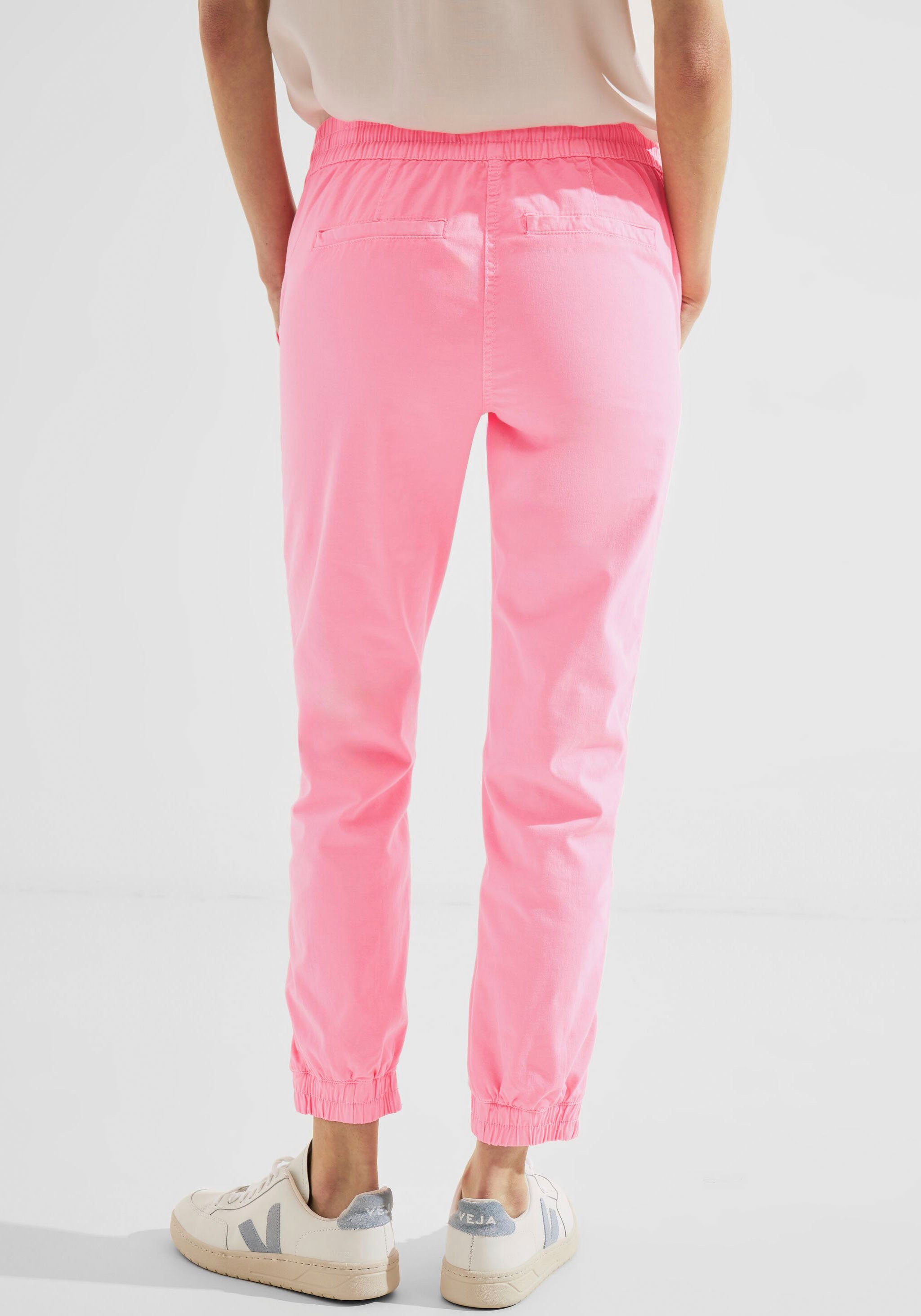Cecil Outdoorhose mit elastischem Saum Beinabschluss pink soft am neon