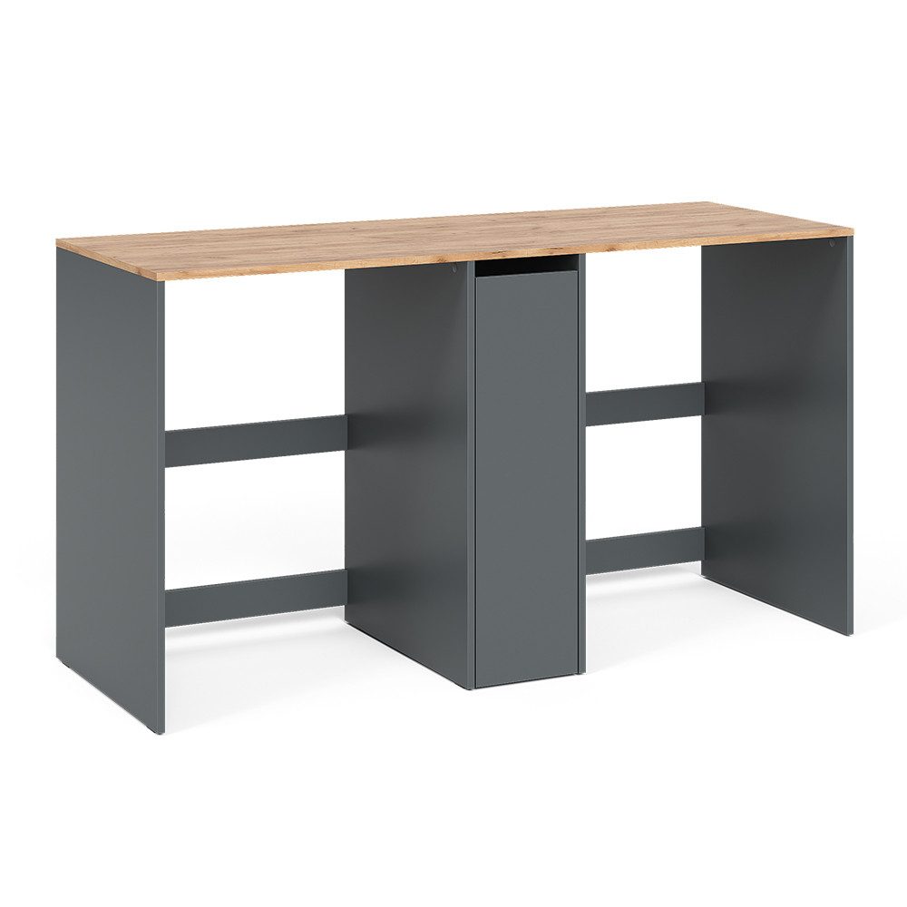 Vicco Waschmaschinenumbauschrank Viktor, Anthrazit/Goldkraft Eiche, 159.8 x 88.2 cm mit 3 Fächern (1-St) – Bild 2 von 5