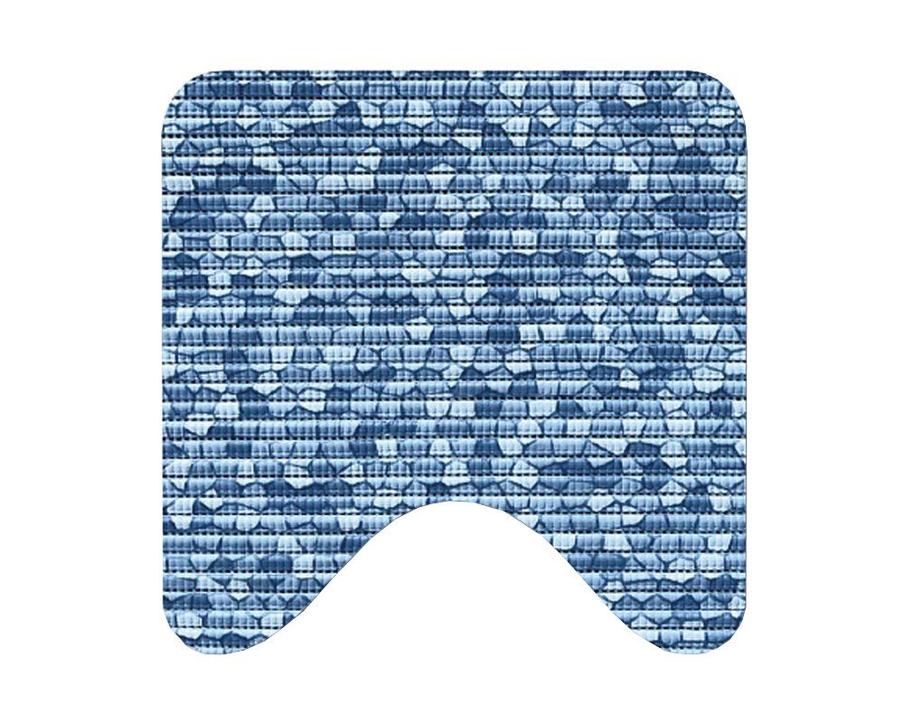 Badematte Bad-Set NOVA TEX Antirutsch Mosaik mit Ausschnitt blau matches21 HOME & HOBBY, Höhe 4.8 mm, Kunststoff