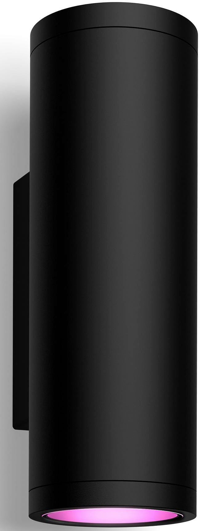 Philips Hue Außen-Wandleuchte White & Color Ambiance Appear Wandleuchte rund schwarz, Abschaltautomatik, Bluetooth, CCT - über Fernbedienung, Dimmfunktion, Farbsteuerung, Farbwechsel, Leuchtdauer einstellbar, Memoryfunktion, Nachtlichtfunktion, RGB, Smart Home, Timerfunktion, dimmbar über Fernbedienung, erweiterbar, mehrere Helligkeitsstufen, LED fest integriert, RGB, Outdoor