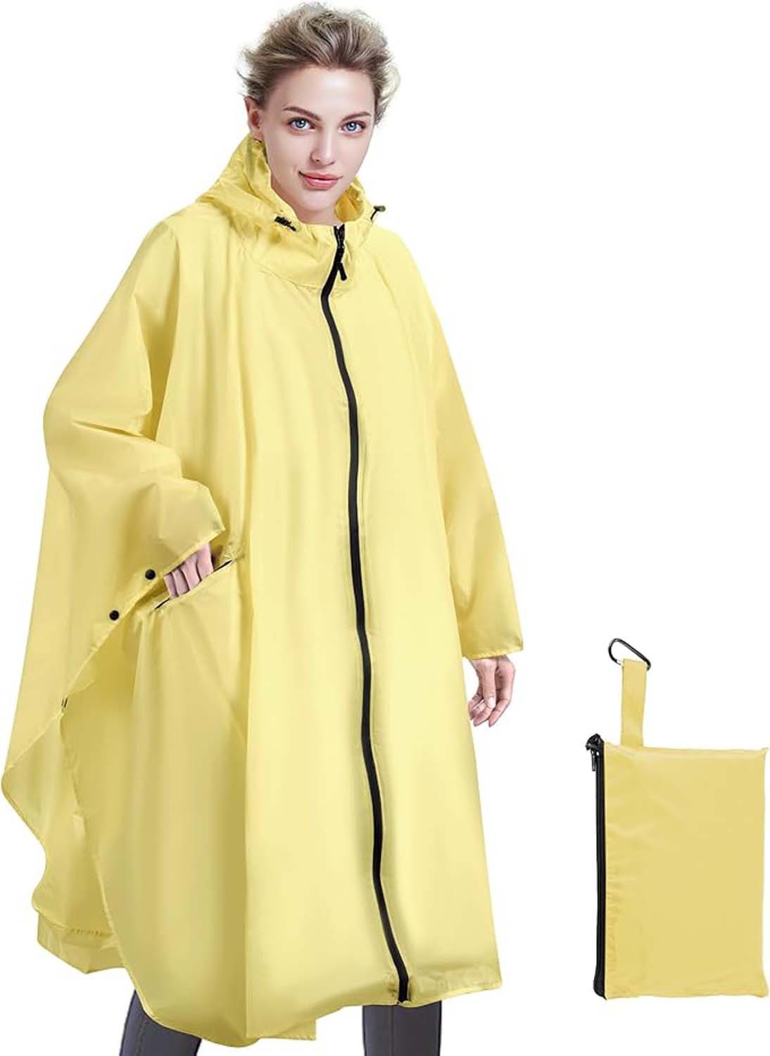 Coonoor Regenjacke Unisex Regenjacken Regencape, Wasserdicht mit Kapuze