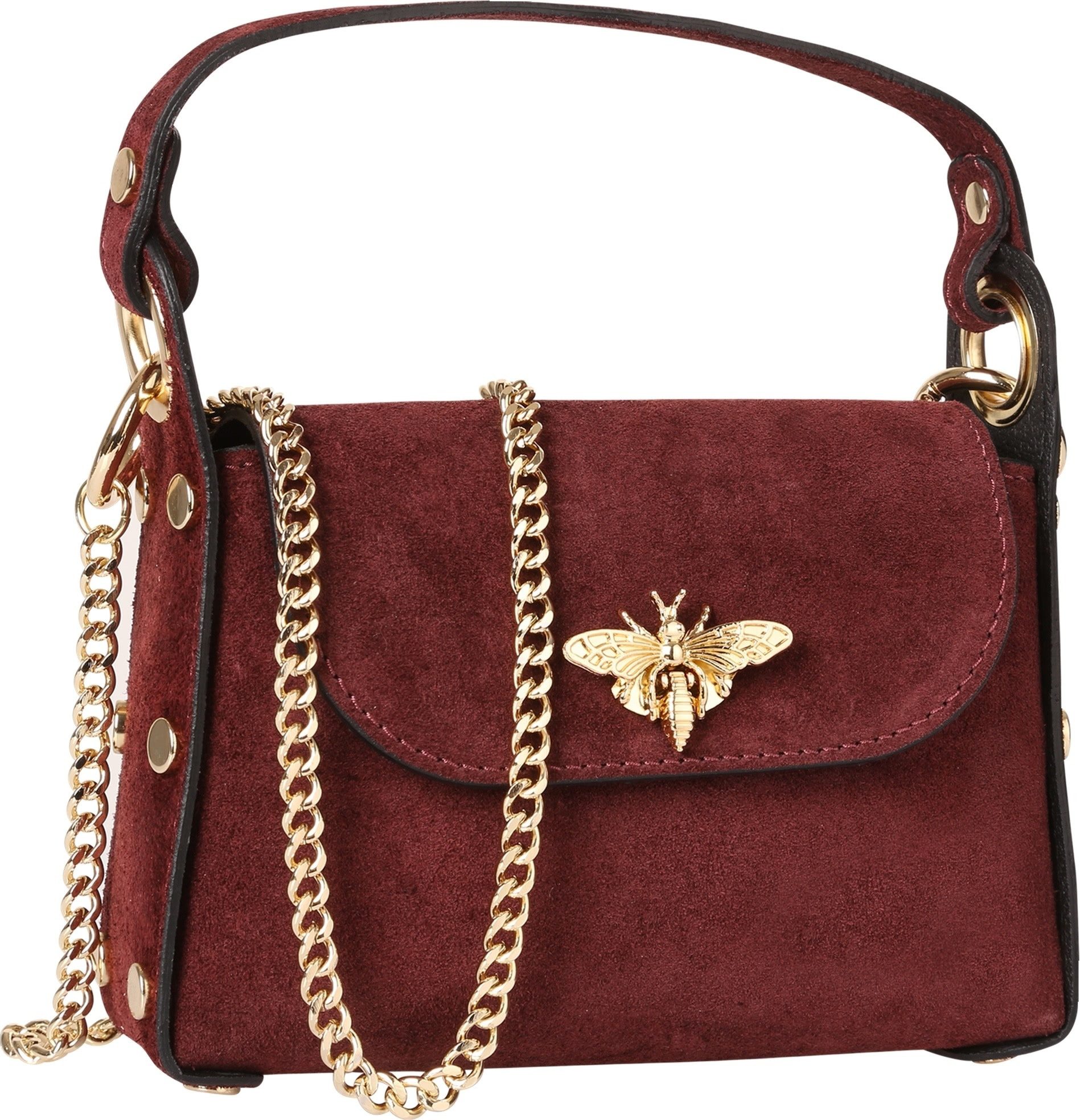 Toscanto Umhängetasche Toscanto Tasche bordeauxrot (Umhängetasche), Damen Umhängetasche Leder, bordeauxrot ca. 19cm x ca. 14cm