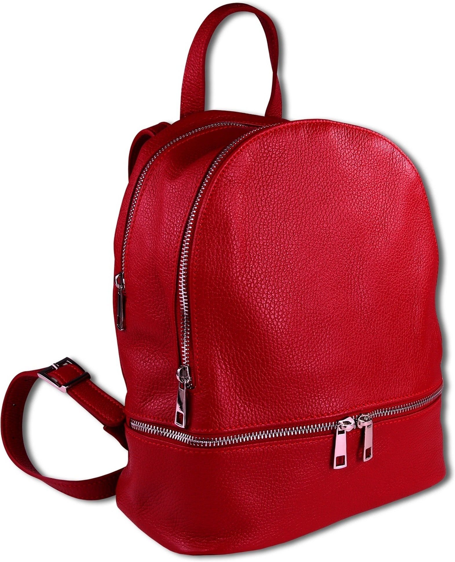 Toscanto Cityrucksack Toscanto Cityrucksack Freizeit (Cityrucksack), Damen Tasche Echtes Leder rot, Made-In Italy