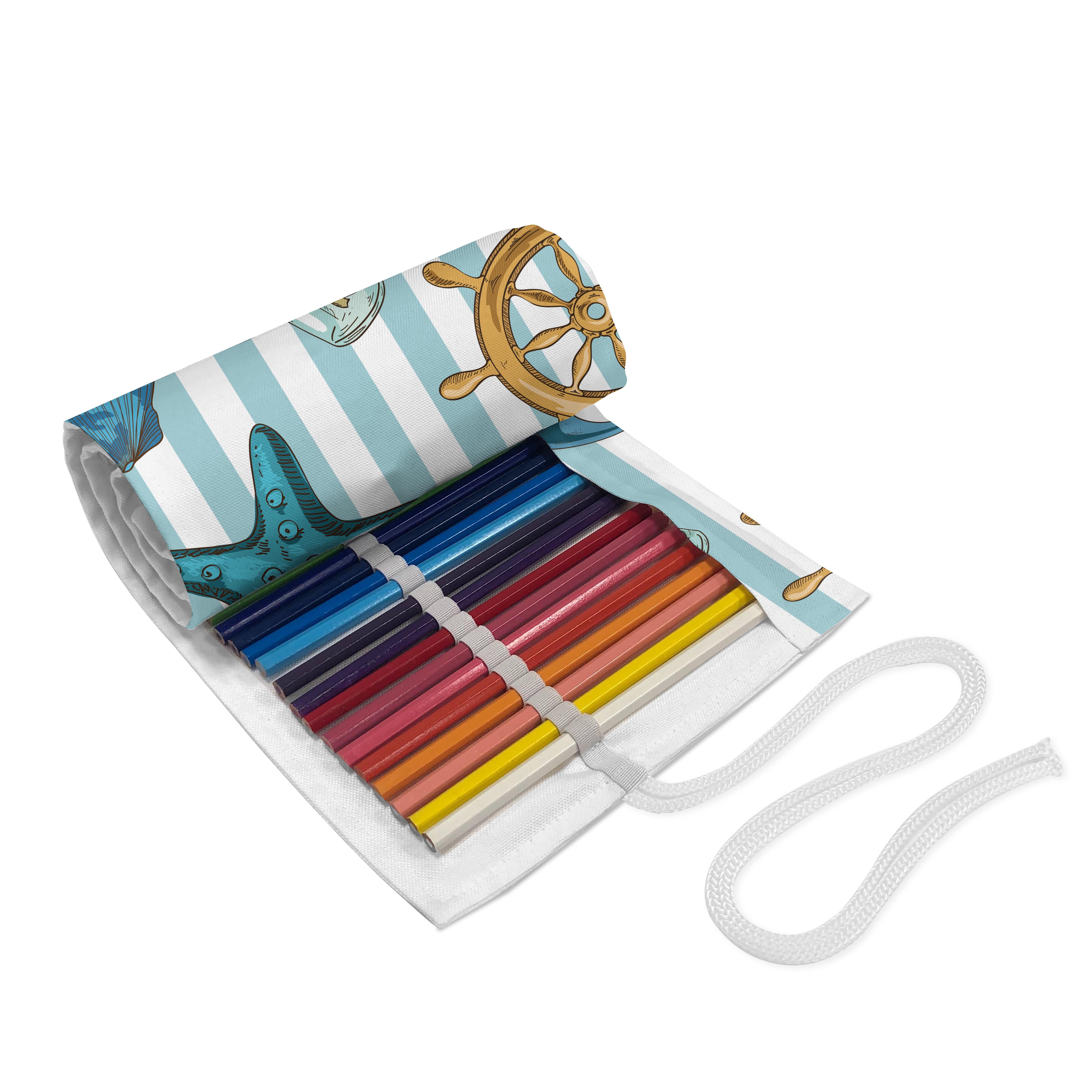 Abakuhaus Federmäppchen langlebig und tragbar Segeltuch Stiftablage Organizer, Nautisch Ankerrad Seestern