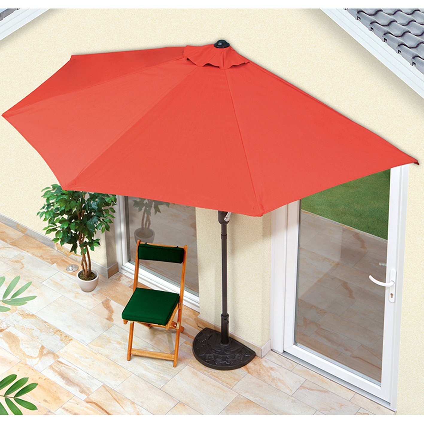 EASYmaxx Sonnenschirm »Balkonschirm - Sonnenschutz«, halbrund 270 x 140 cm  teracotta online kaufen | OTTO