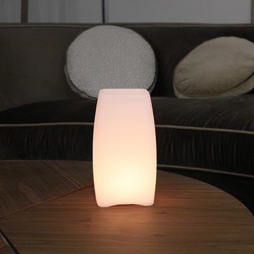 Licht-Trend Gartenleuchte Akku LED-Tischlampe Stele mit App-Steuerung Weiß