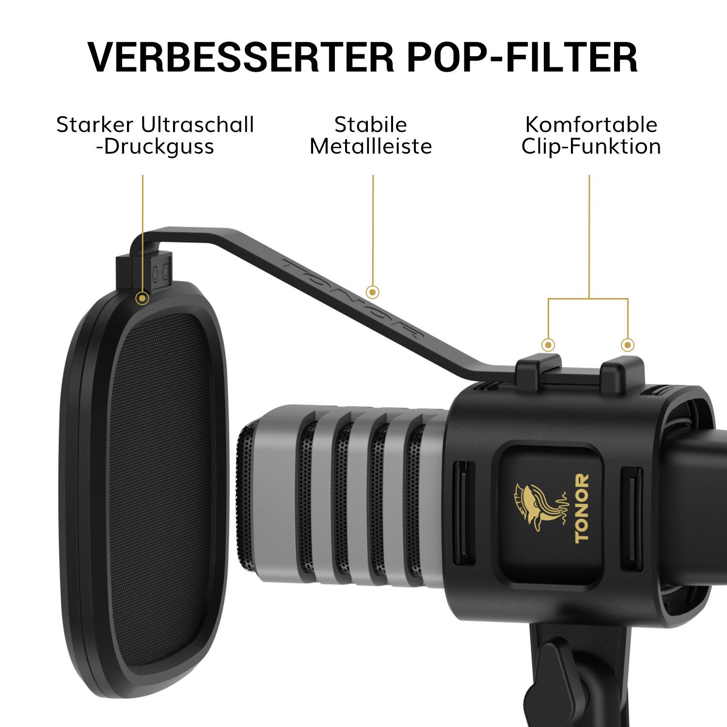 TONOR Mikrofon USB Mikrofon Nierencharakteristik Kondensator Computer PC Mikrofon