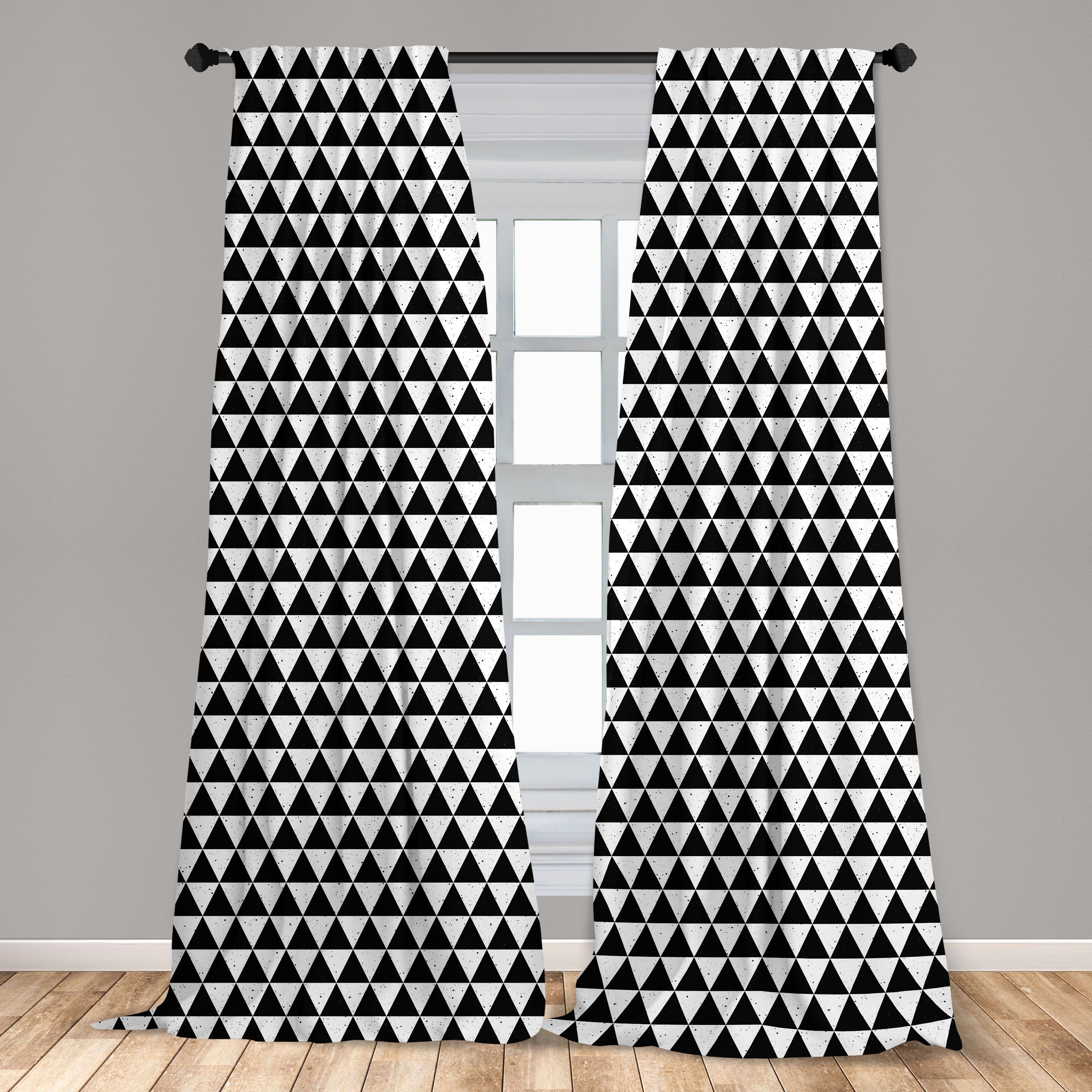 Triangular Grunge Geometrisch Schlafzimmer Microfaser, Arr Wohnzimmer Abakuhaus, Gardine für Dekor, Vorhang