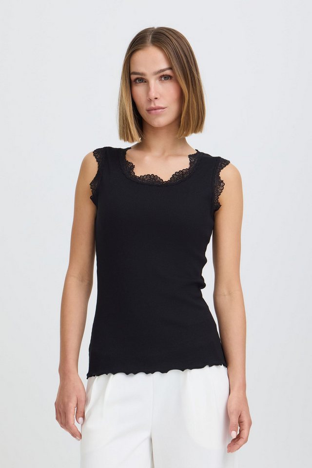 OXMO Shirttop OXNSuna Rib-Top mit Spitze