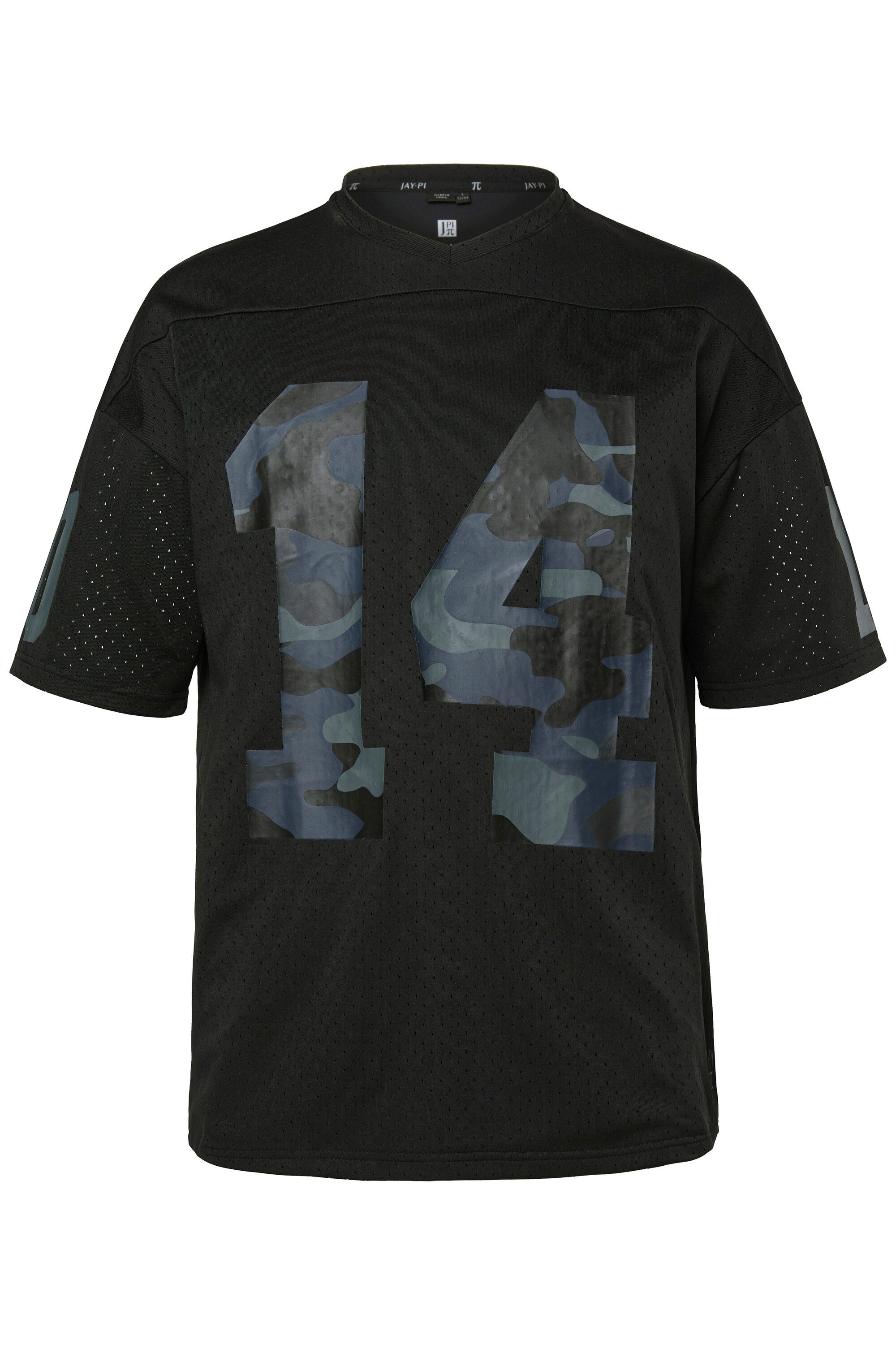 T-Shirt Mesh-Trikot Fitness Halbarm oversized Camou-Prints
