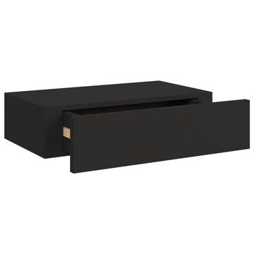 vidaXL Regal Wand-Schubladenregale 2 Stk Schwarz 40x23,5x10 cm MDF