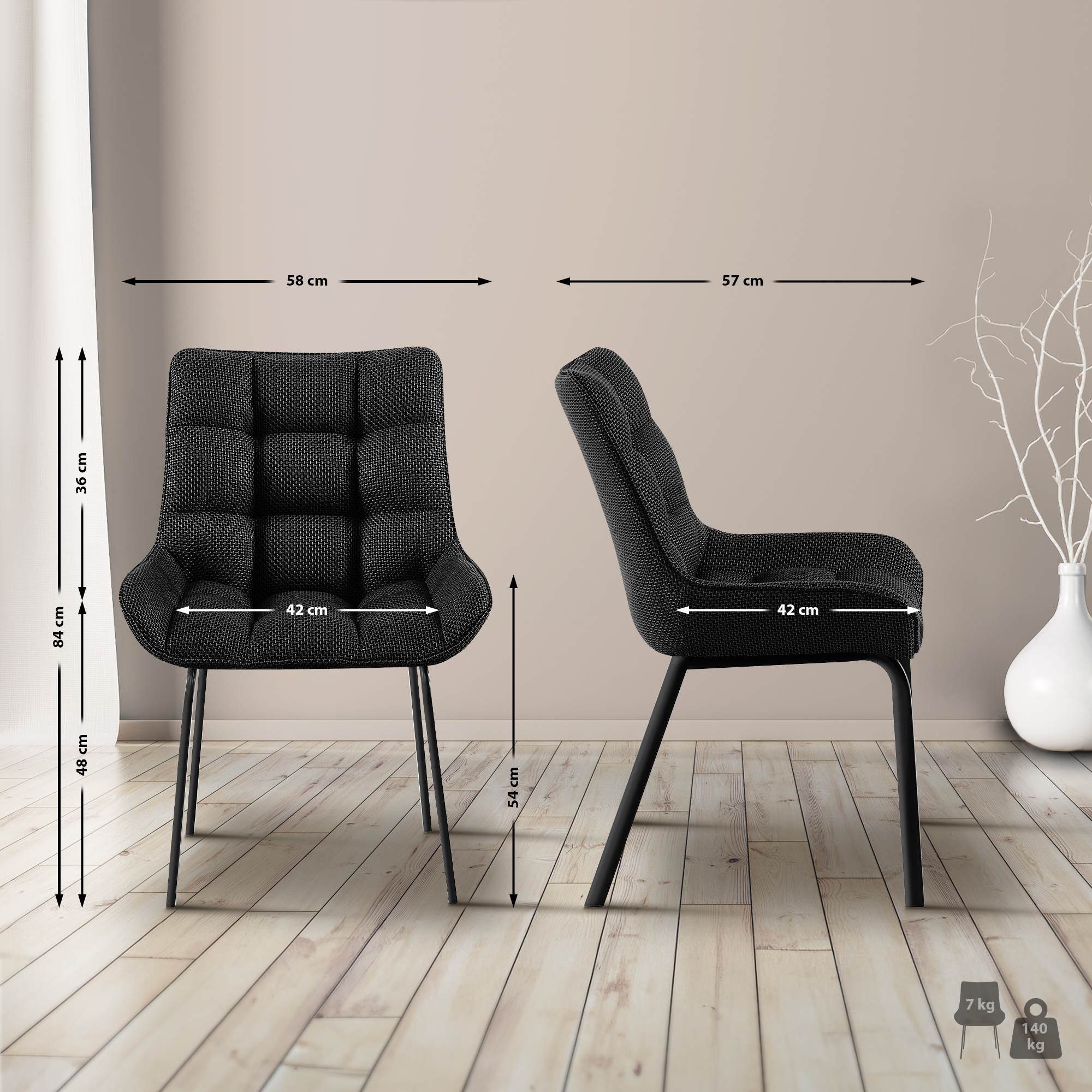 CLP Esszimmerstuhl Saranda (2er Set), stilvoller günstig online kaufen