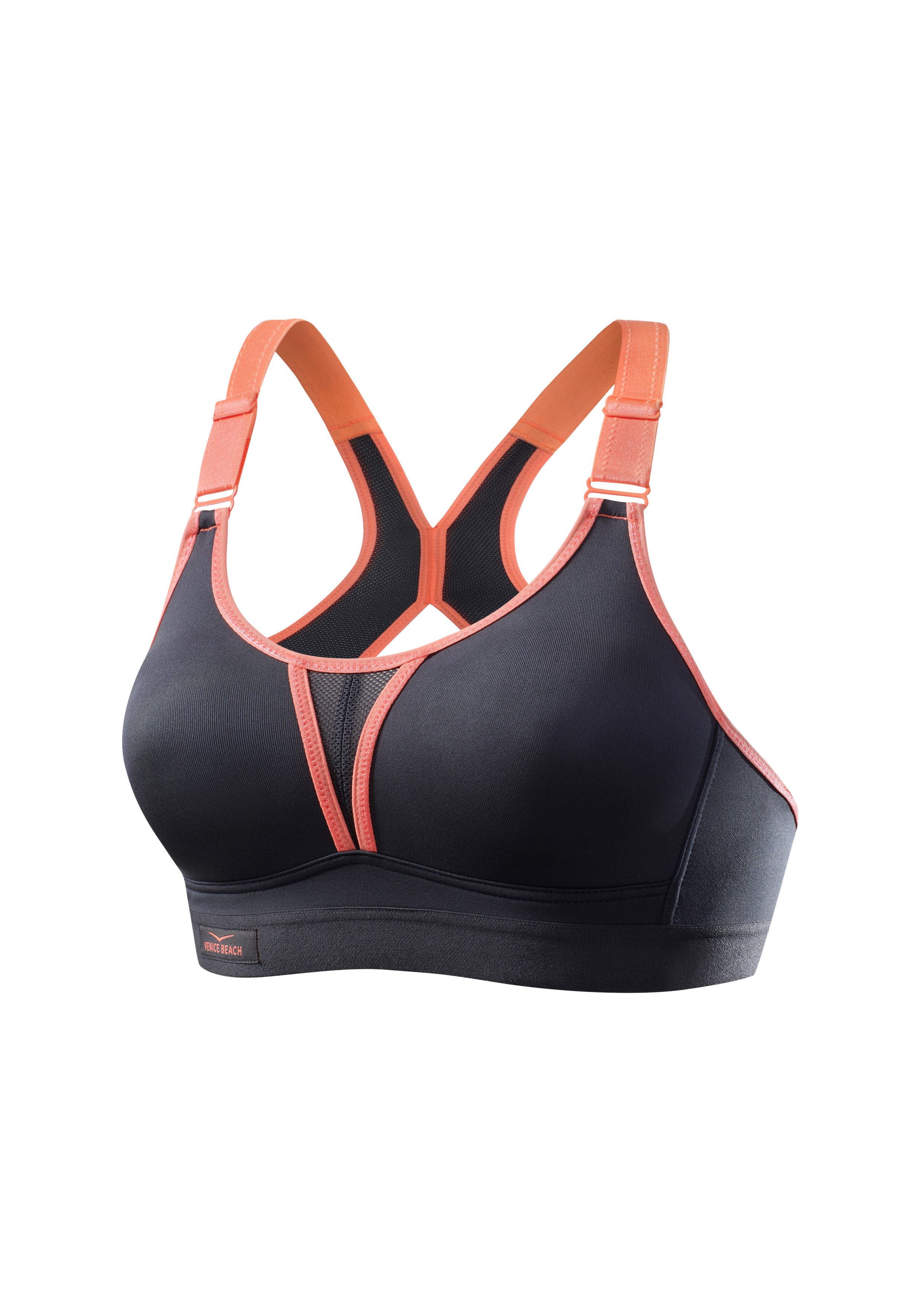 Venice Beach Sport-BH ohne Bügel aus COOLMAX-Material mit breiten Trägern, große Größen, starker Halt – Bild 2 von 5