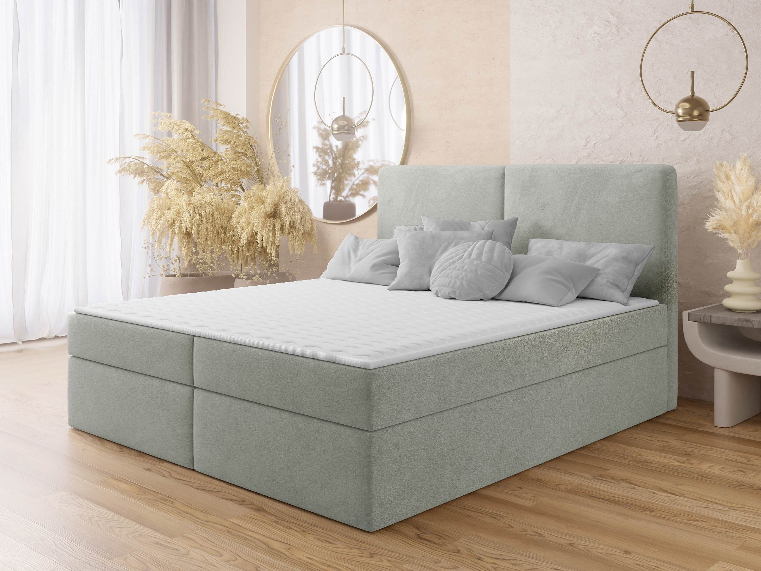 MIRJAN24 Boxspringbett Claire (mit zwei Bettkästen), Hauptmatratze Härtegrad: H3, 140/160/180 cm