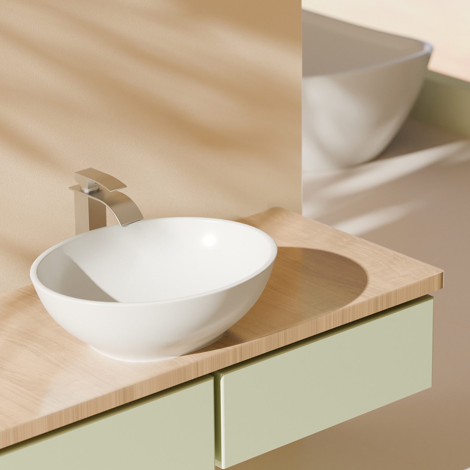 EMKE Aufsatzwaschbecken Oval Handwaschbecken mit Nano günstig online kaufen
