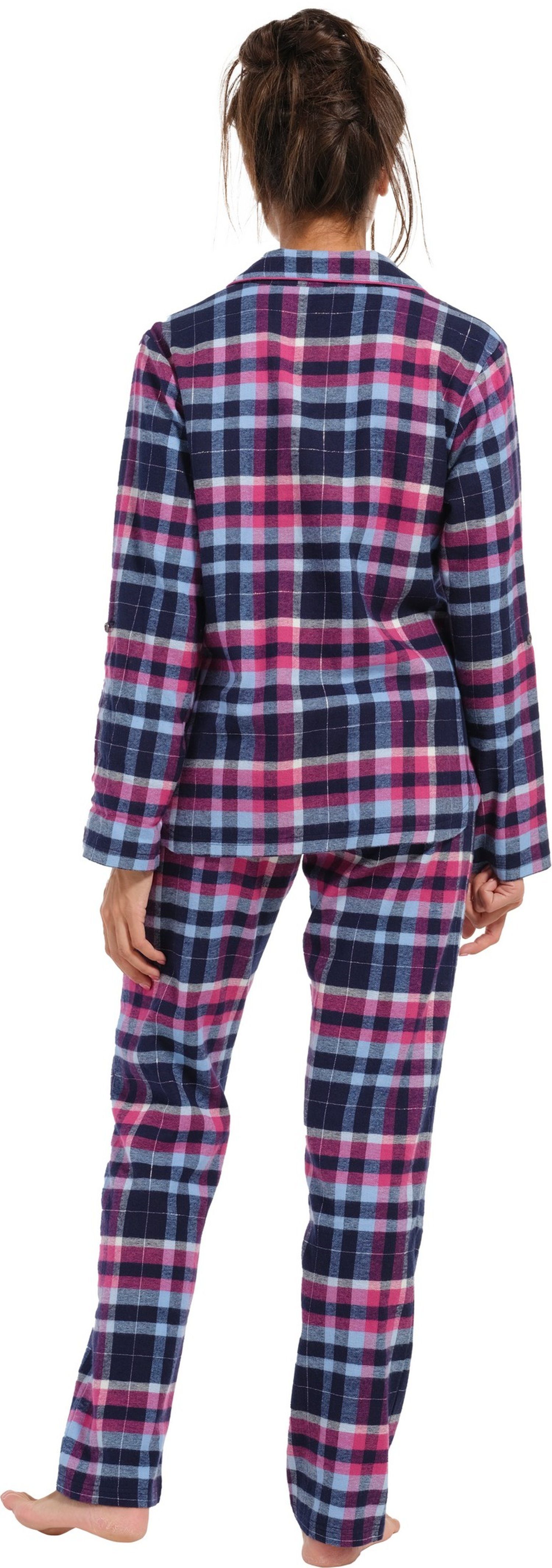 Schlafanzug tlg) Pyjama Baumwolle Rebelle (2 Flanell Damen