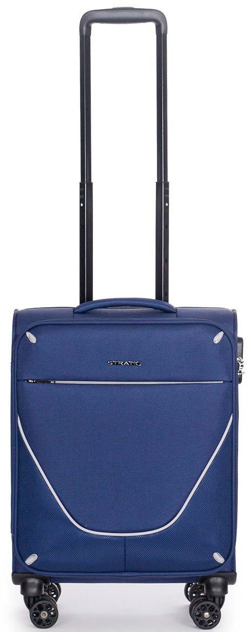 Stratic Weichgepäck-Trolley Strong S, navy, 4 Rollen, Handgepäck Reisekoffer Reisegepäck Zahlenschloss