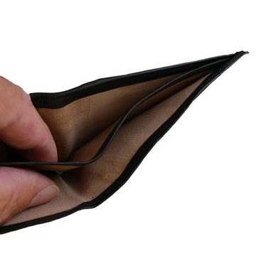 McLean Geldbörse HAMBURG, schwarz, extra flach, 3 Kartenfächer mit RFID Schutz, 2 Scheinfächer, Echtleder
