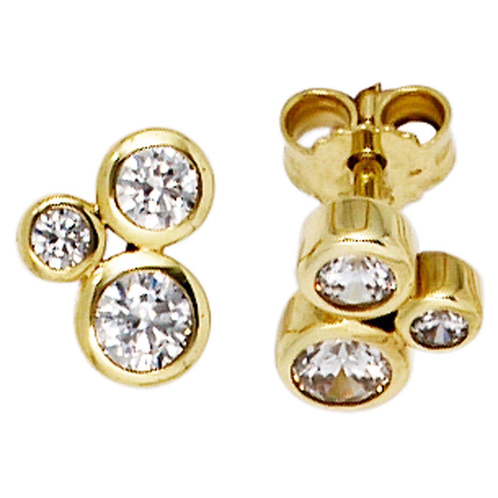 Schmuck Krone Paar Ohrstecker Ohrstecker mit jeweils 3 Zirkonia 333 Gold, G günstig online kaufen
