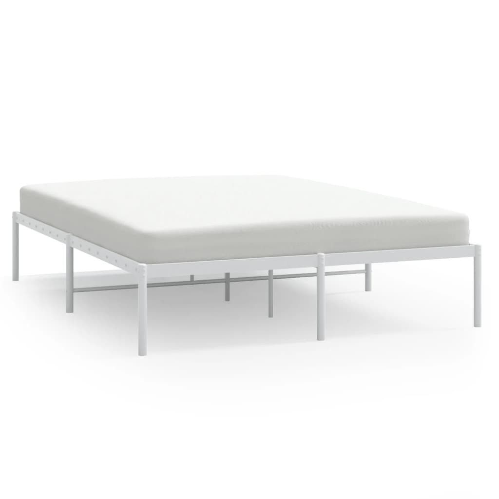 vidaXL Bettgestell, Bettrahmen Metall Weiß 160x200 cm