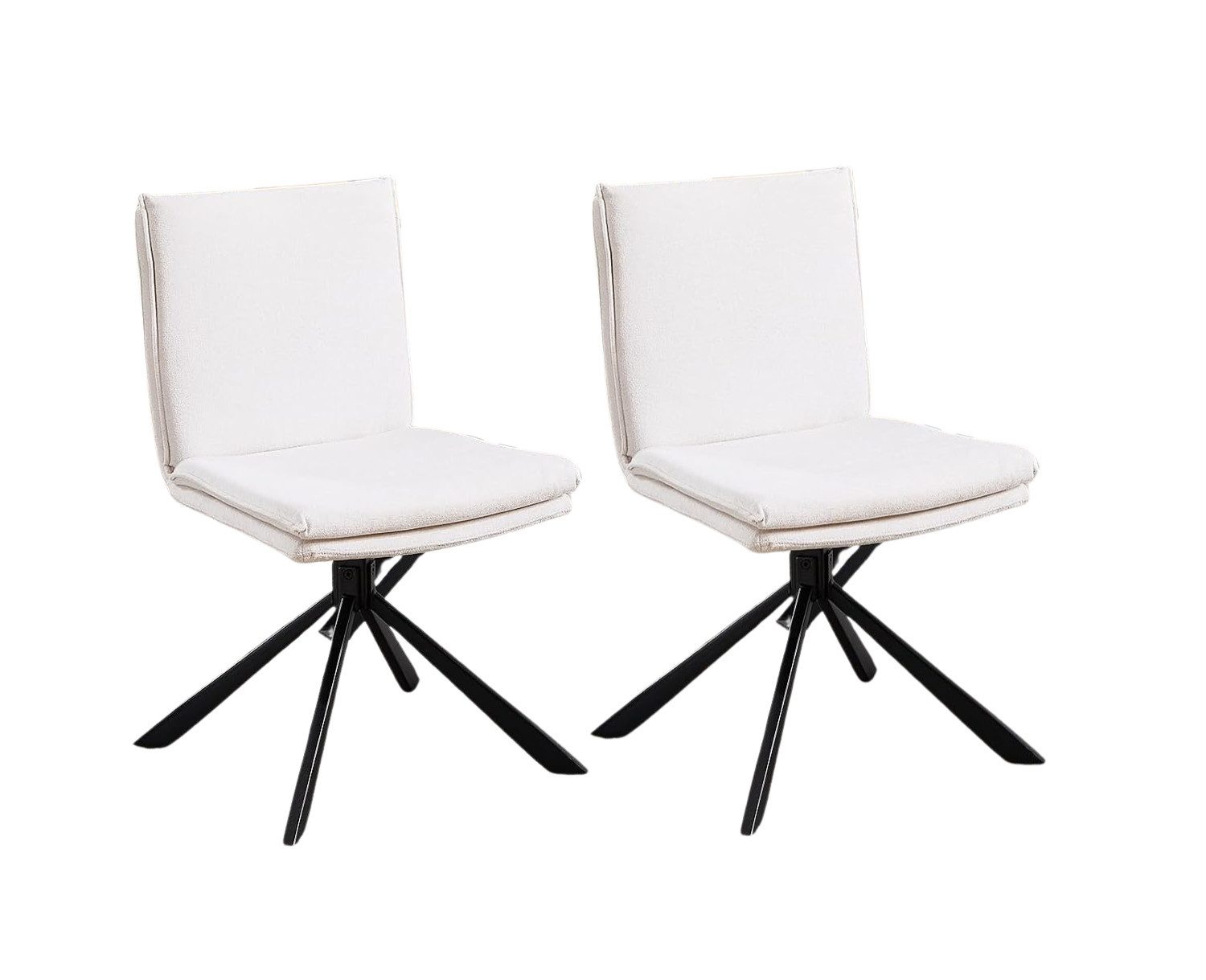 WAHSON OFFICE CHAIRS Esszimmerstuhl Esszimmerstühle drehbar, 2er Set, Drehstuhl aus Chenille