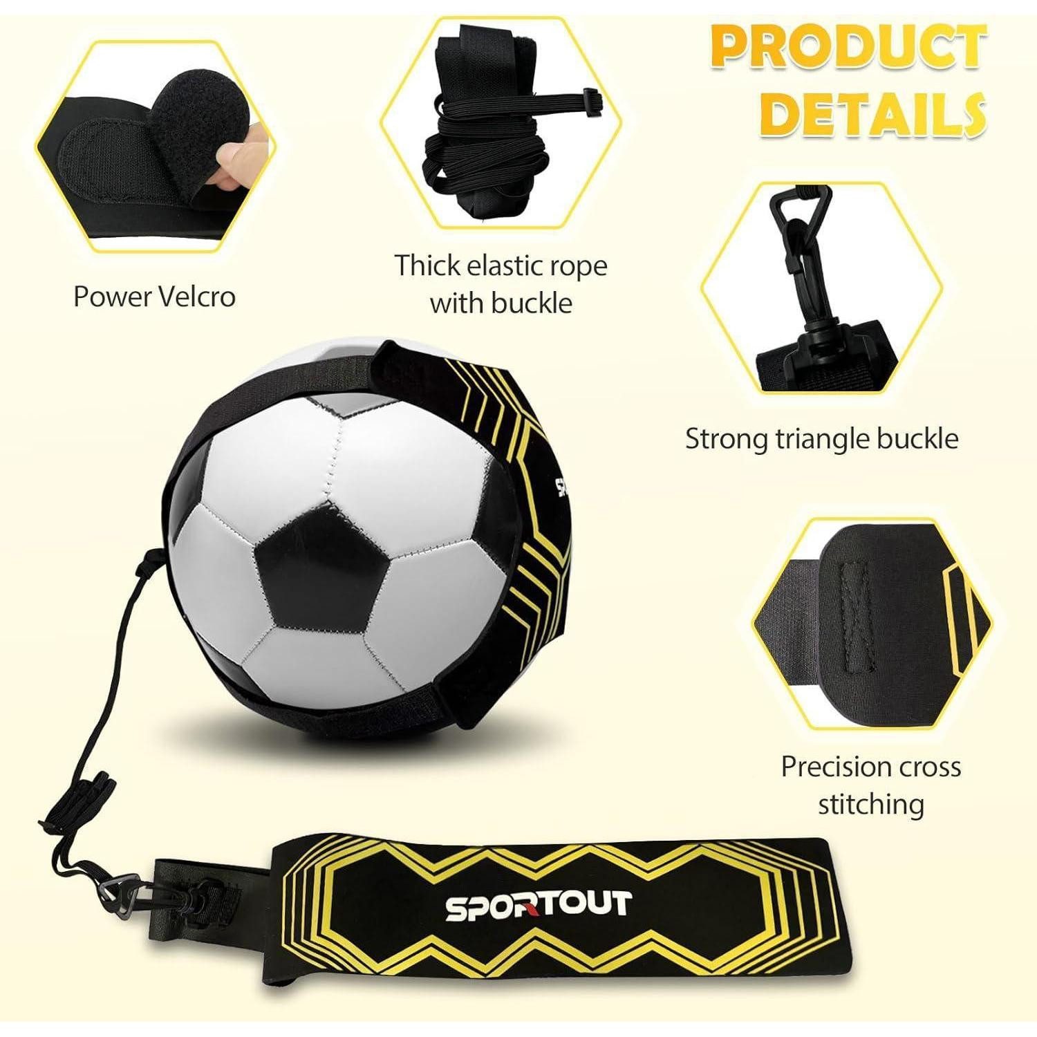 LuxusKollektion Fußball Fußballtrainer Kick Throw Solo Zubehör Kinder Verstellbar Gelb