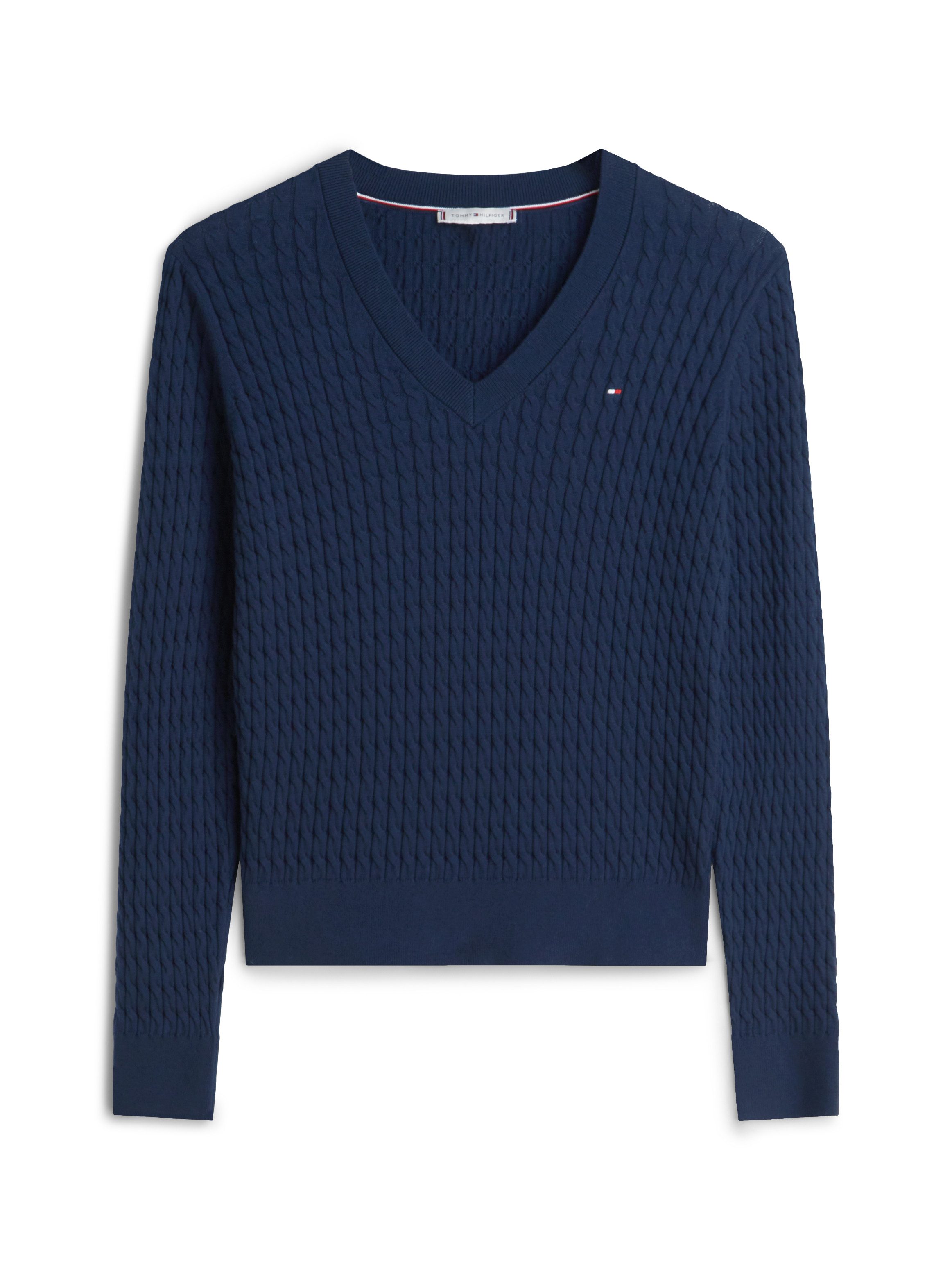 Strickpullover CO CABLE FINE GG V-NK LS SWT