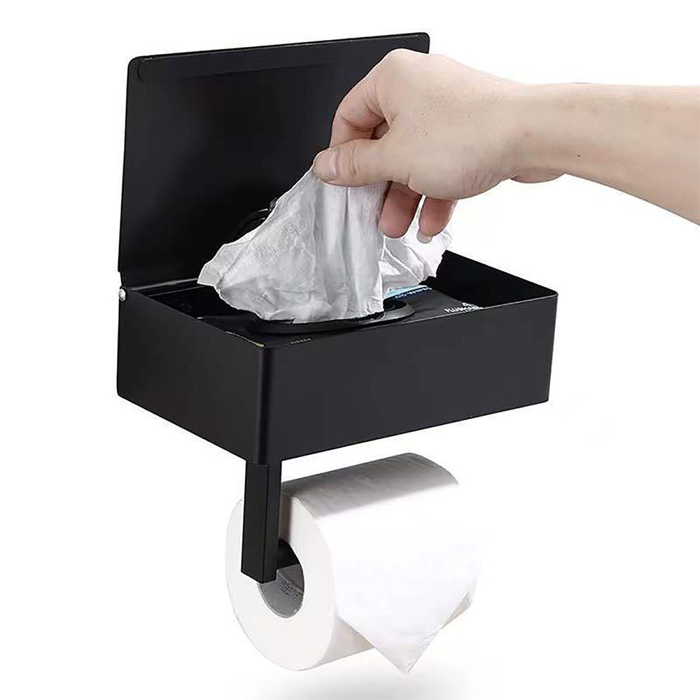 CTGtree Ohne Schwarz Bohren WC Edelstahl Toilettenpapierhalter Toilettenpapierhalter