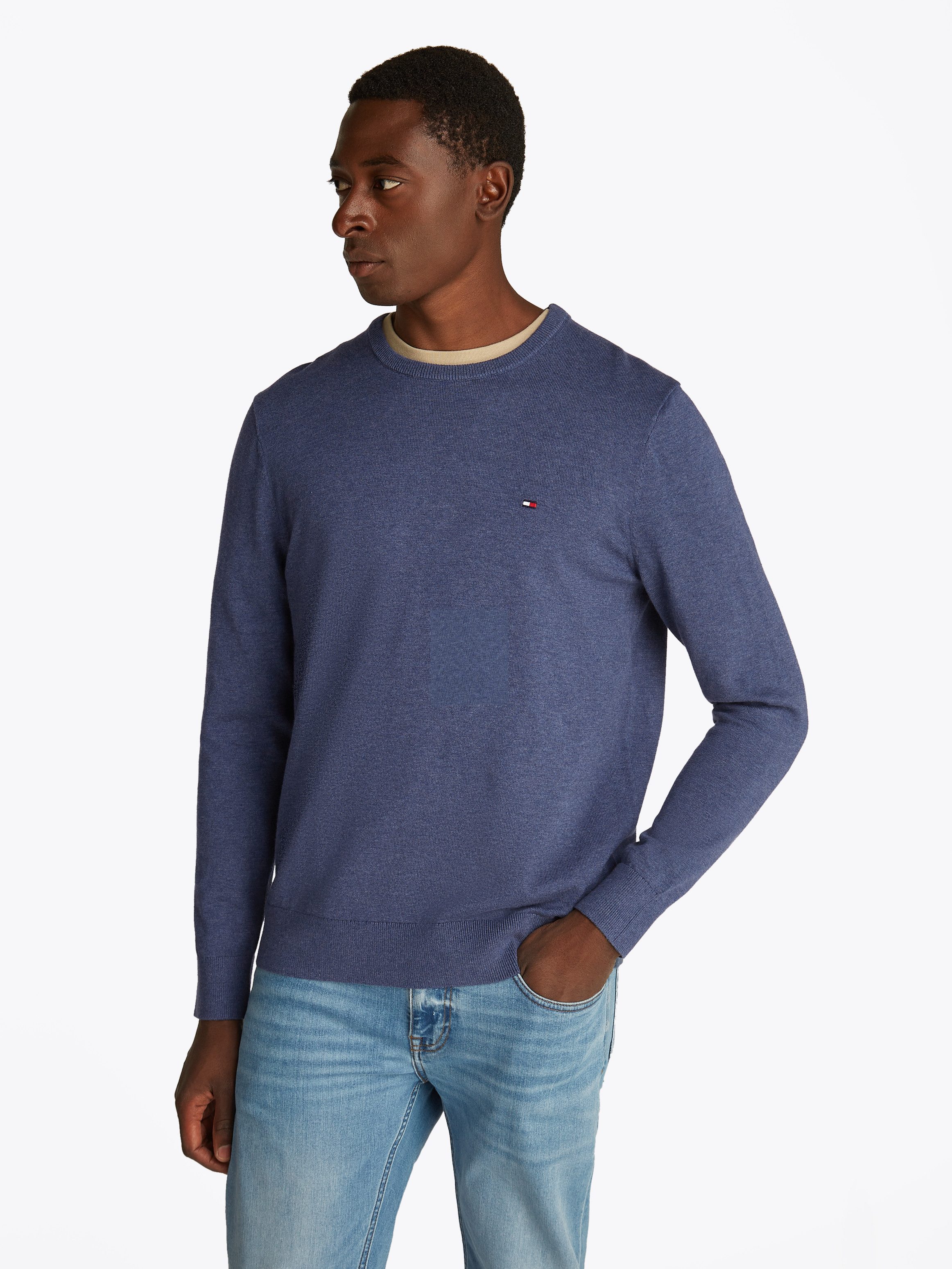 Tommy Hilfiger Rundhalspullover ESSENTIAL COTTON CREW günstig online kaufen