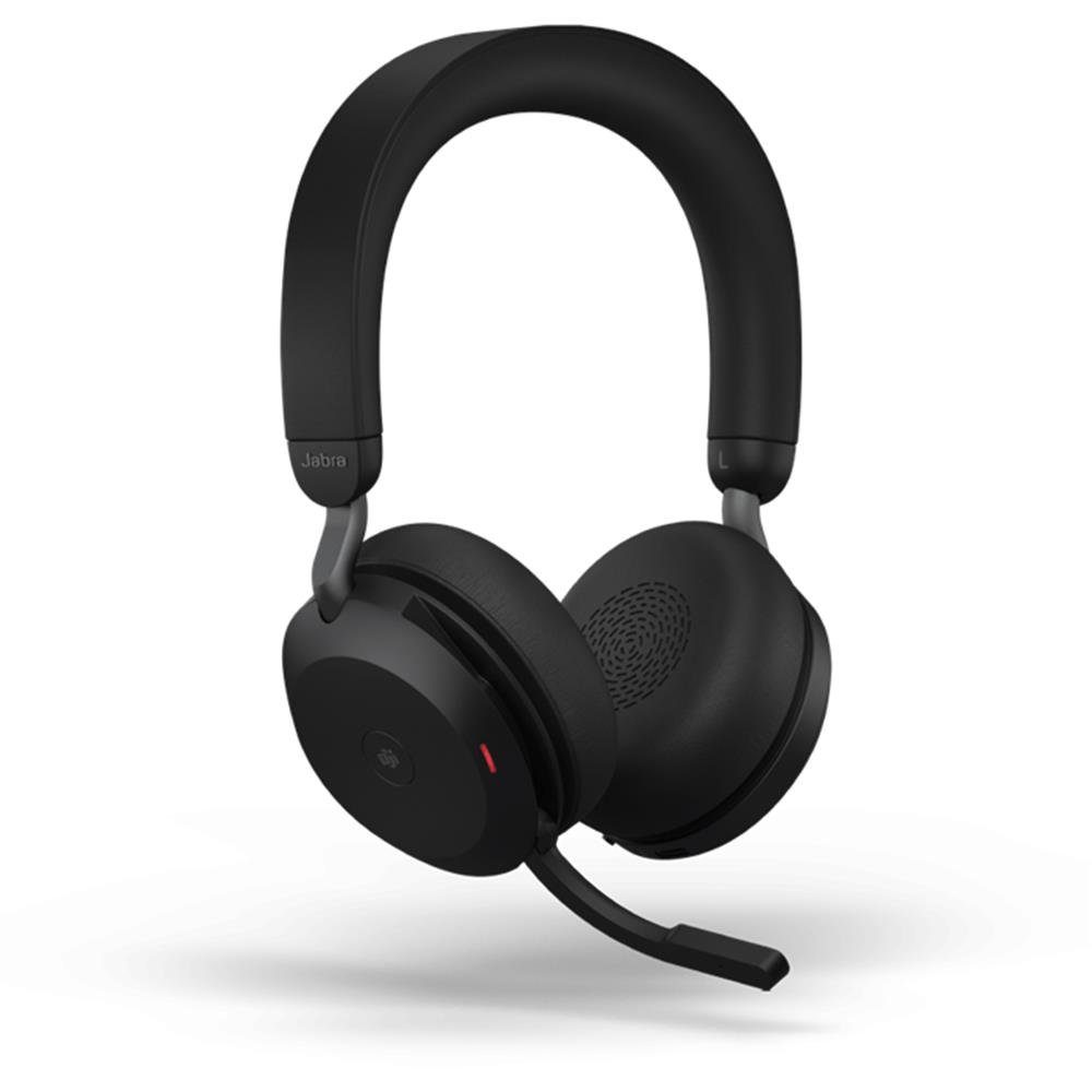 Jabra Evolve2 75 Stereo-Headset (USB-A UC mit Ladestation, 8-Mikrofon-Technologie, 36 Stunden Akkulaufzeit und Schnelllaufladung, Advanced ANC, Schwarz)