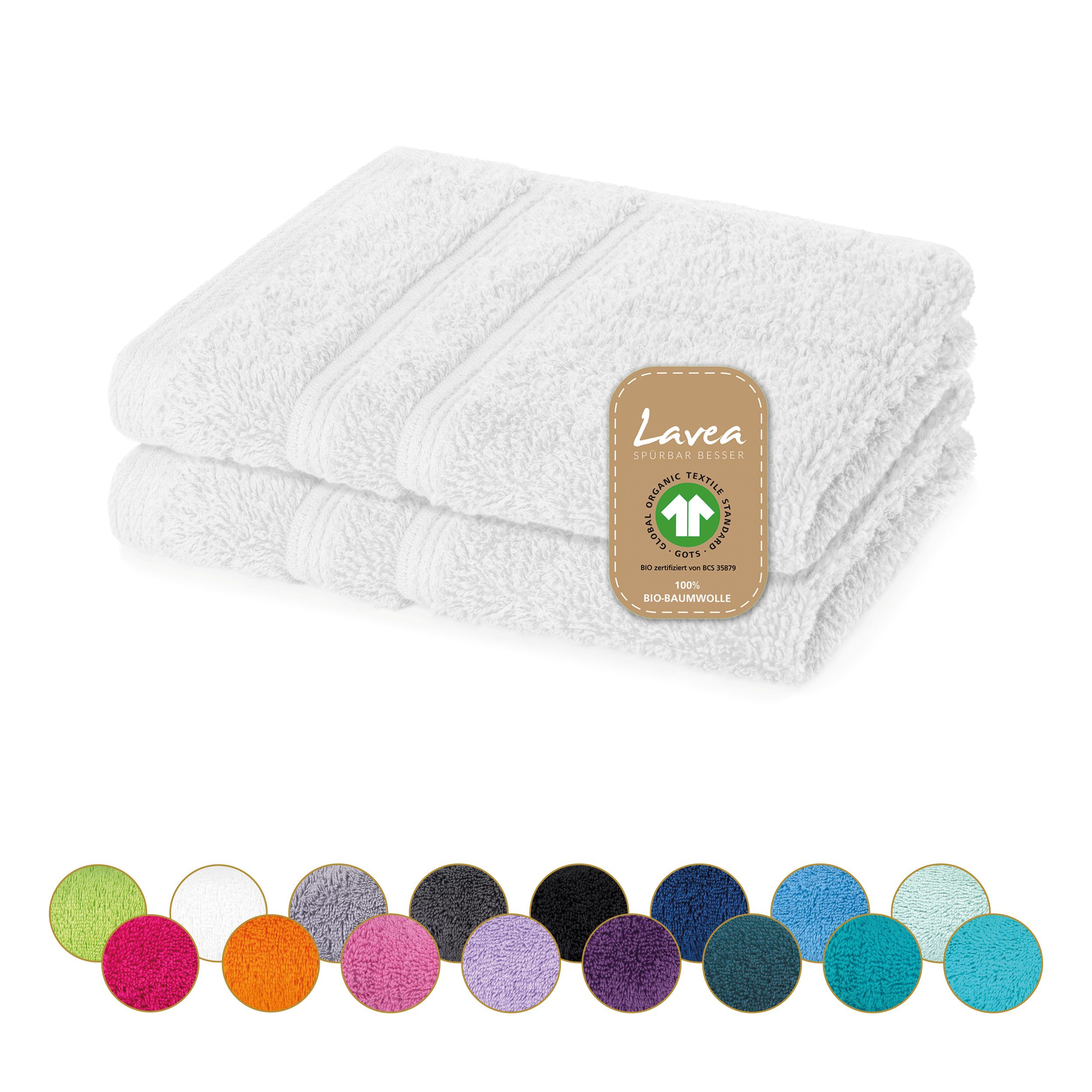 Lavea Seiftuch Bali Seiflappen 30x30 cm, Weiches Bio-Baumwollfrottee (Set, 2-St), pflegeleicht, GOTS-zertifiziert, extra saugstark mit 500g/m²