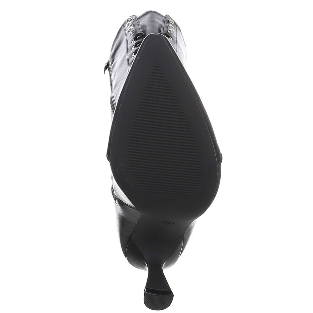 Ital-Design Elegante Damenstiefel mit Schnürung und Absatz Schnürstiefel (90417787) Pfennig-/Stilettoabsatz Stiefel in Schwarz