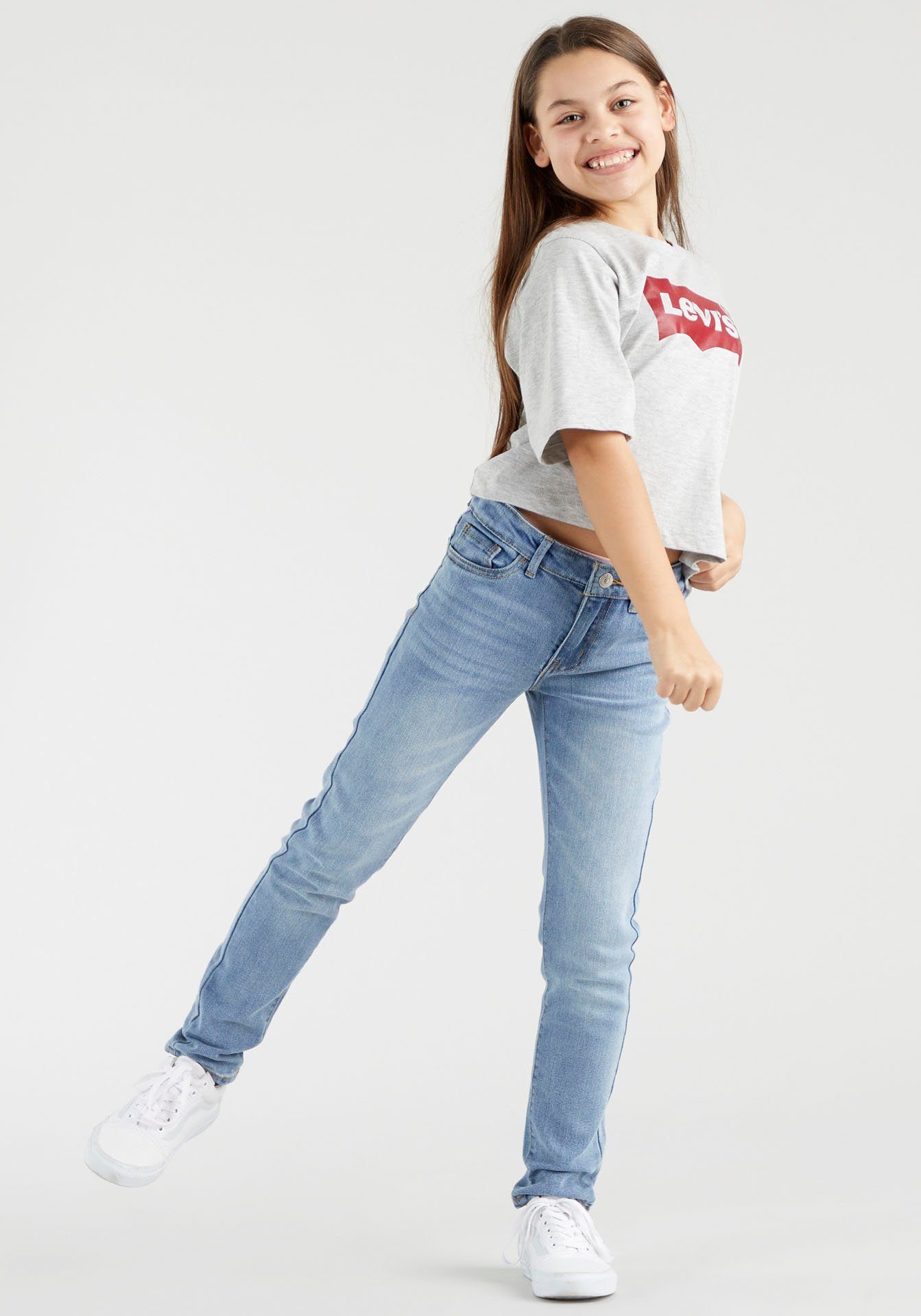 Kids GIRLS Levi's® Stretch-Jeans SKINNY used FIT for JEANS SUPER 710™ bleached